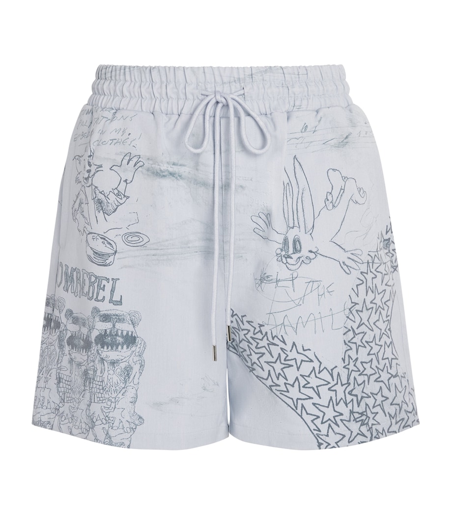 DOMREBEL Mens Sketchy Shorts Blue Image 1