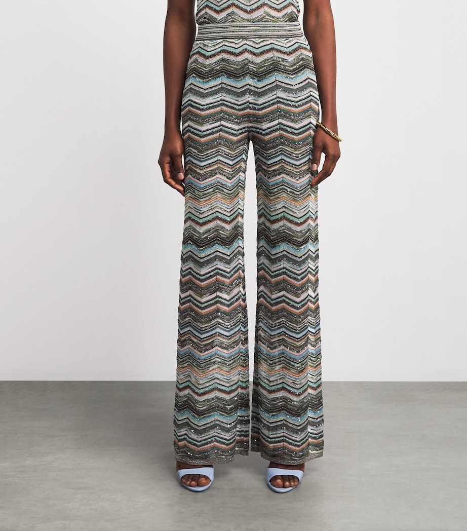 Missoni Womens Zigzag Straight Trousers Smspo Mltclr W Bk,bn Image 4