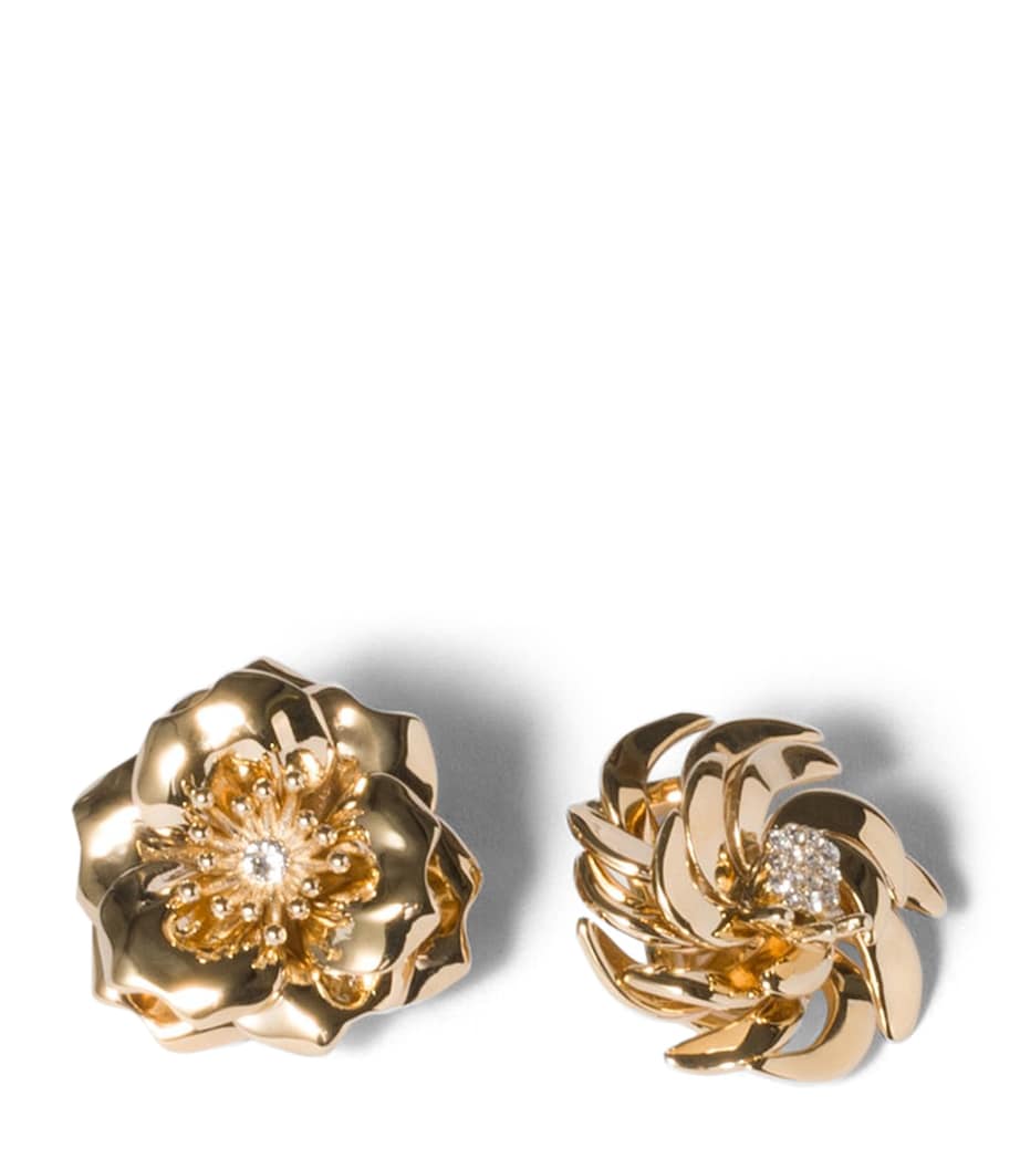 Floral Crystal-Embellished Clip-On Earrings F05F8 Image 1