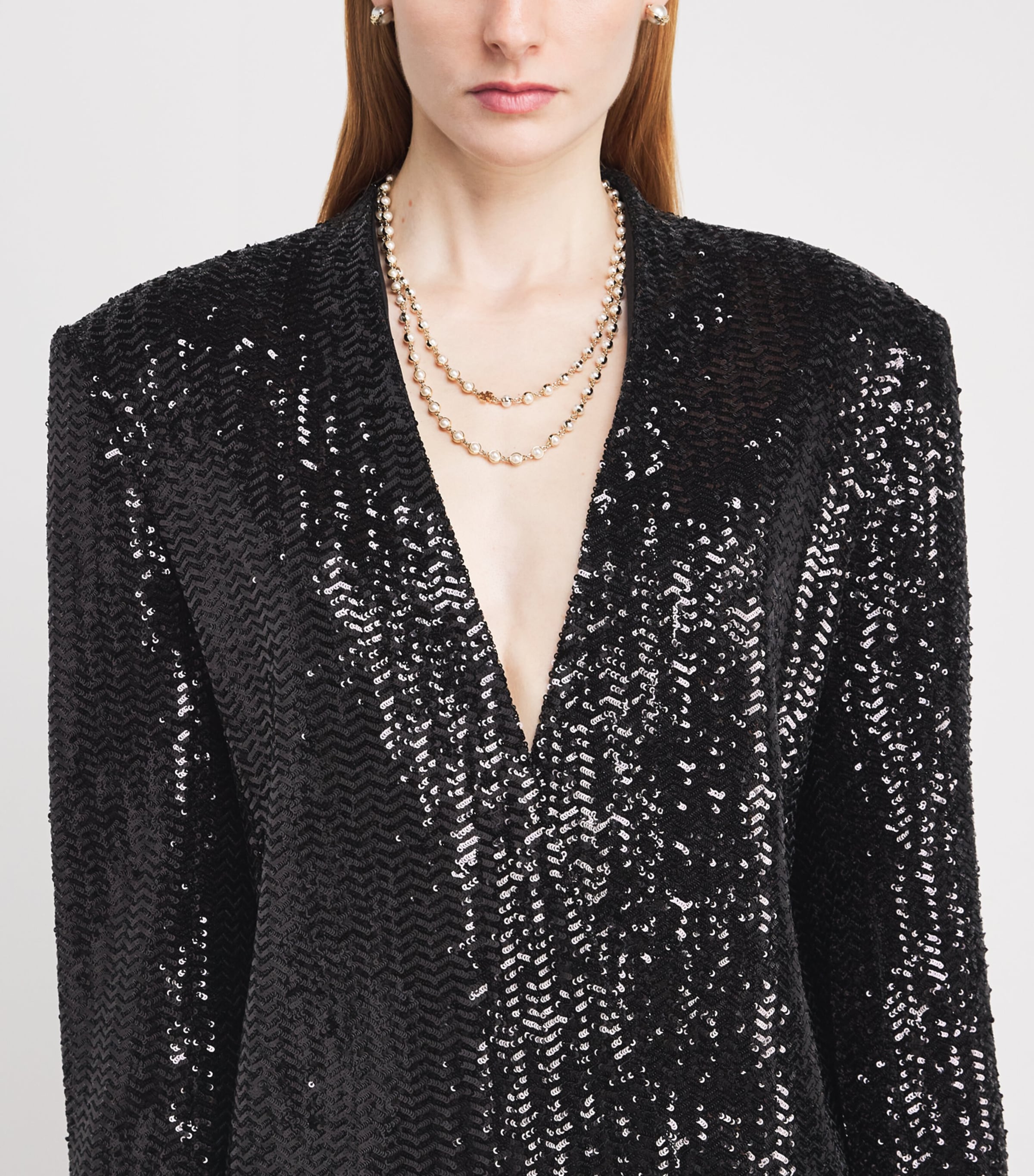 Sequinned Veneda Mini Dress BLACK Image 6