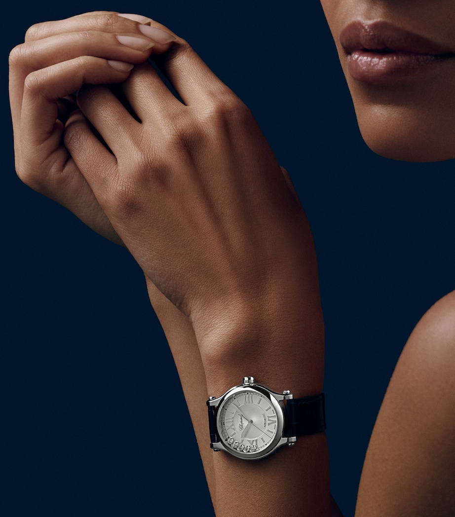 Stainless Steel and Diamond Happy Sport Automatic Watch 33mm STAINLESS STEEL Image 5