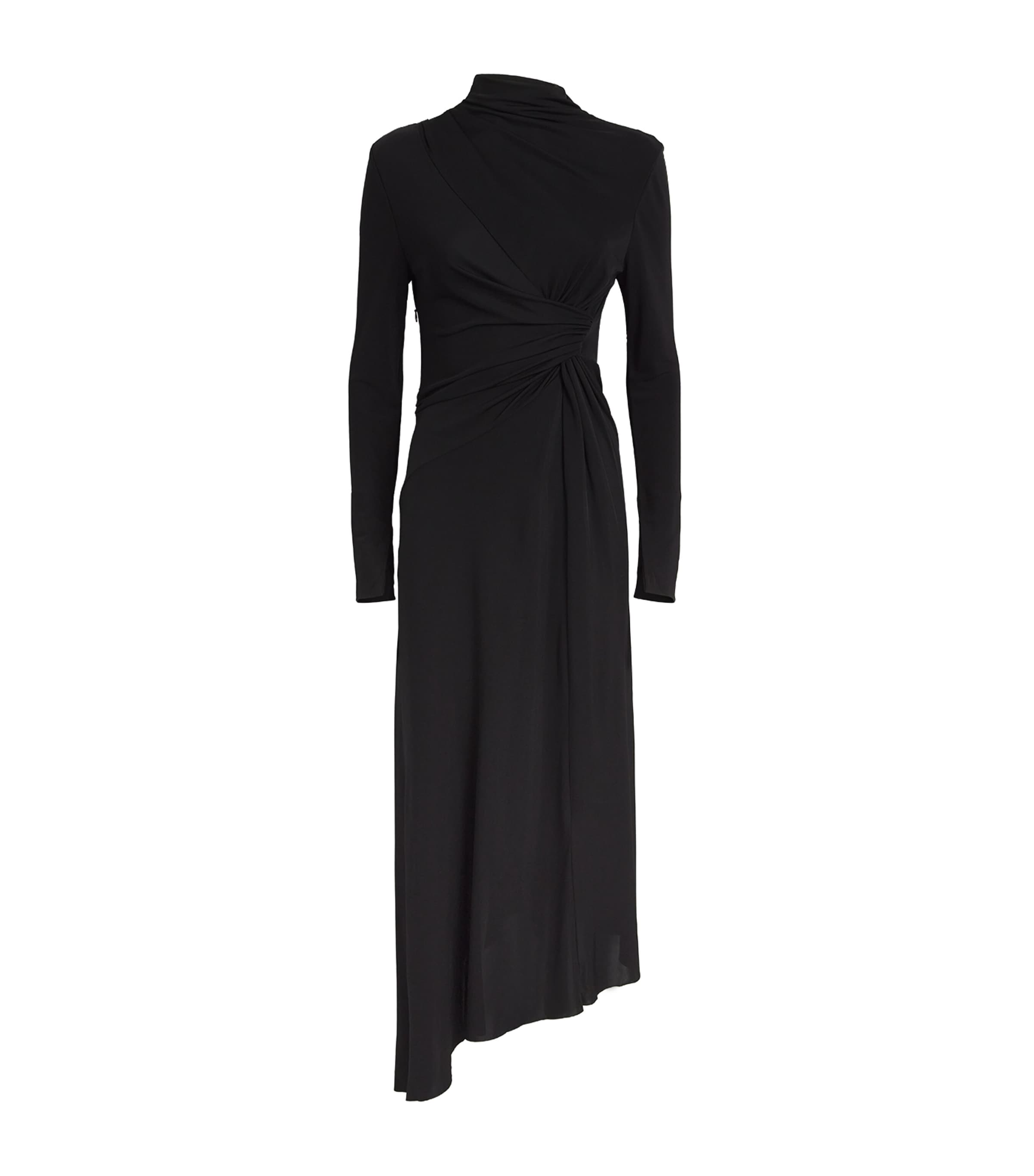 Shop Victoria Beckham Asymmetric-hem Midi Dress In Black