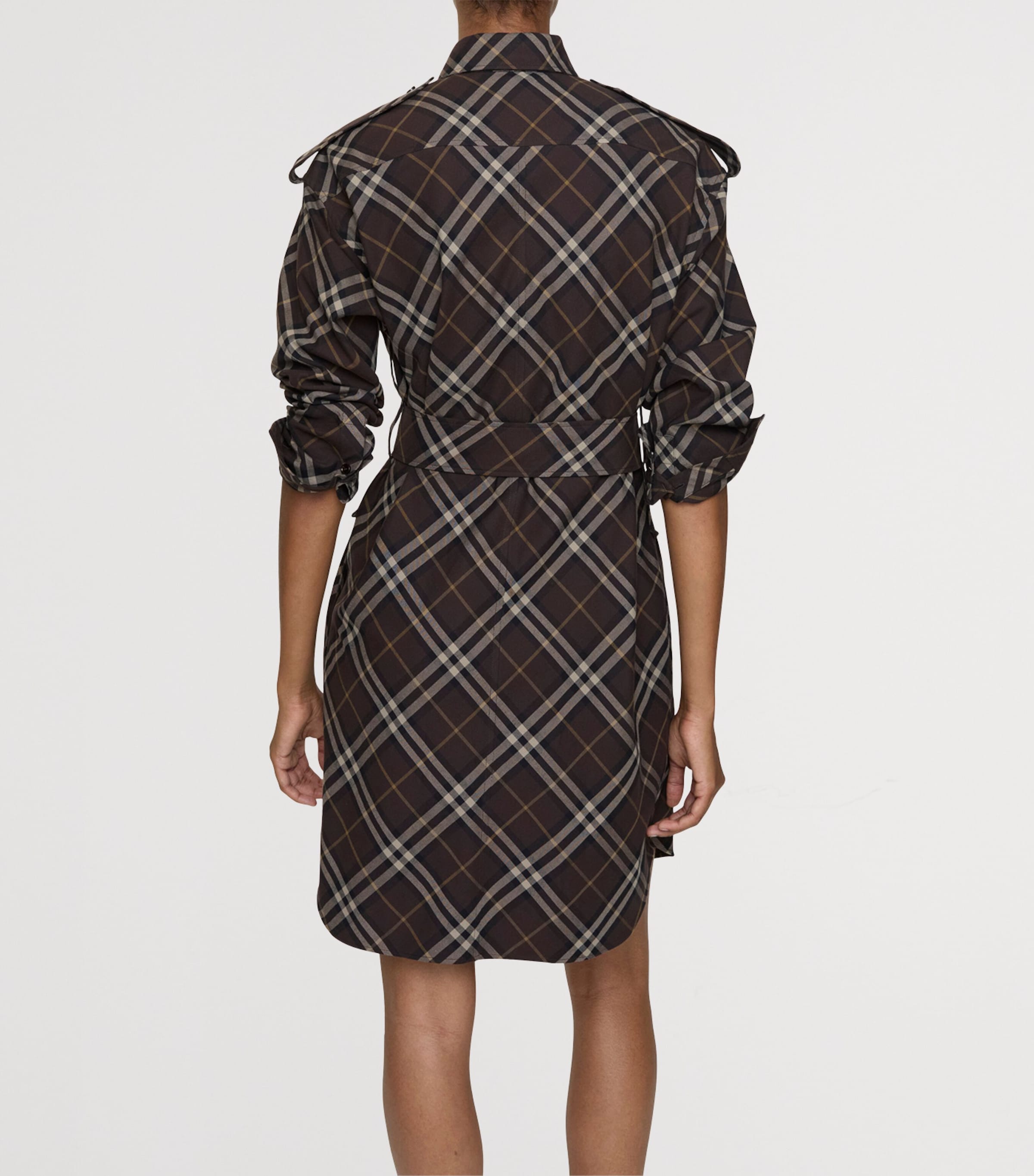 Burberry❤️Brown Check Mini Dress Burberry Brown Cotton Check Mini Shirt Dress | Harrods UK