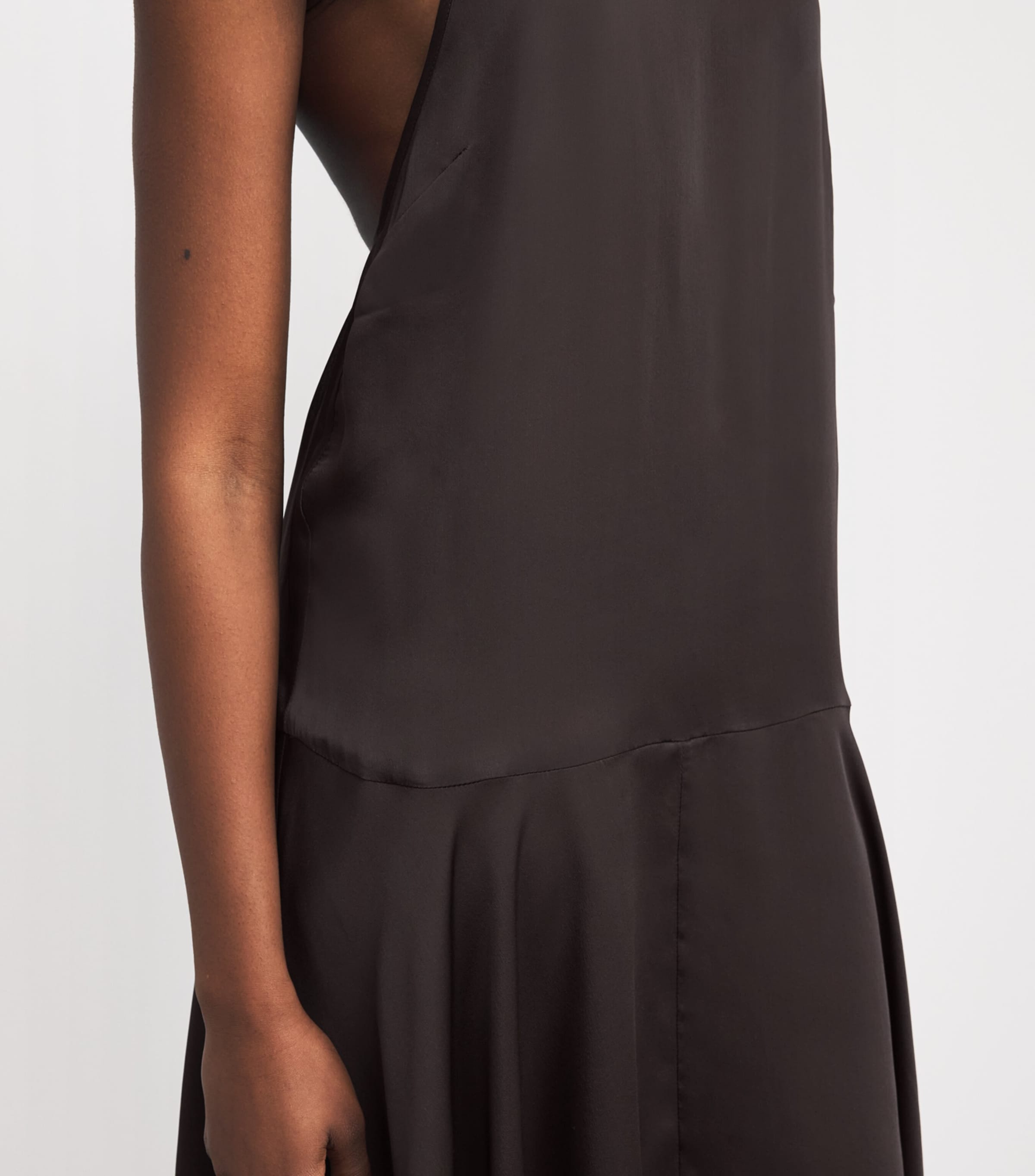 St. Agni Womens Silk Handkerchief Maxi Dress Bark Image 3
