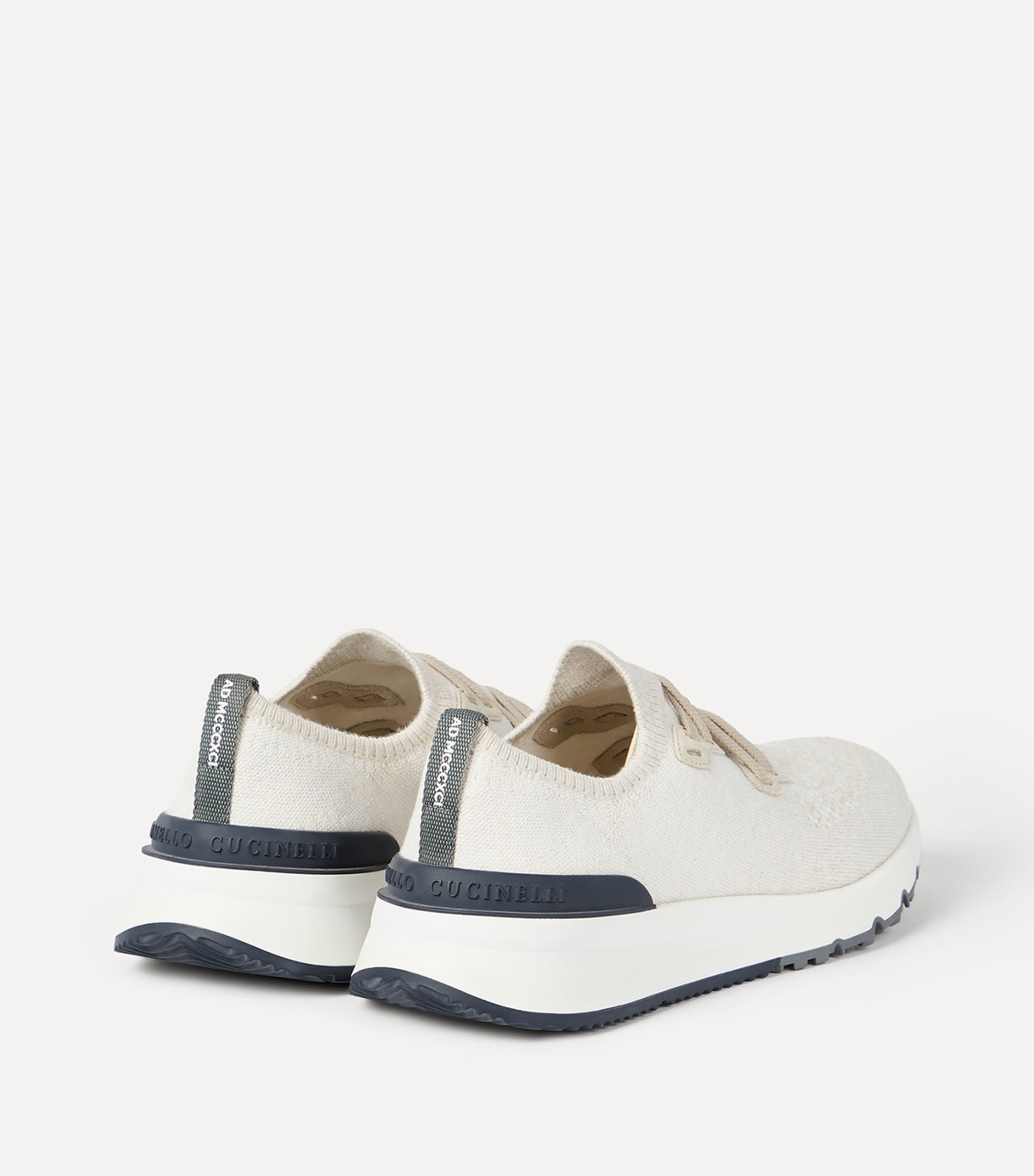 Brunello Cucinelli Cotton-Blend Chiné-Knit Sneakers Image 5