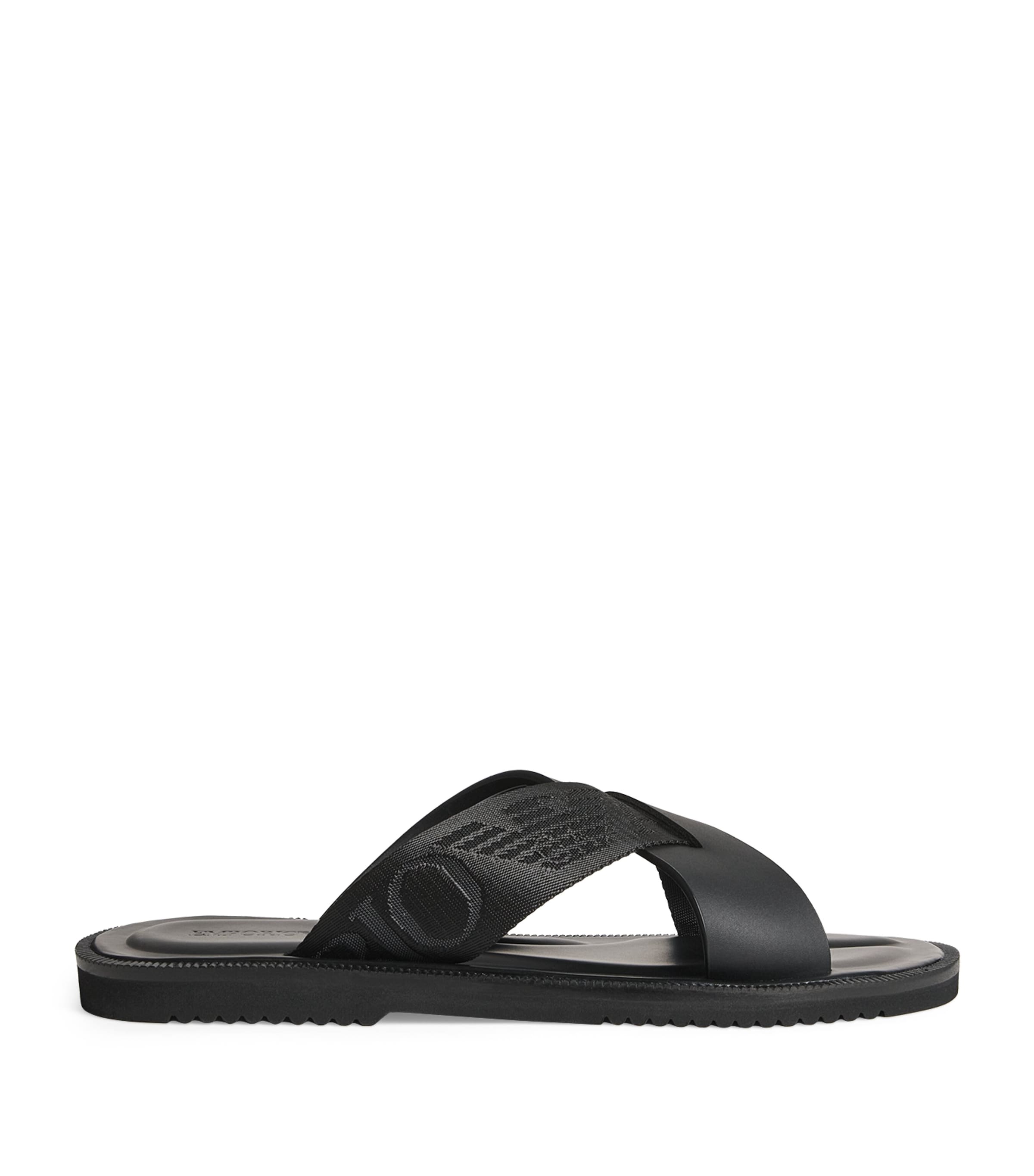 Emporio Armani Leather Crossover Sandals Image 1