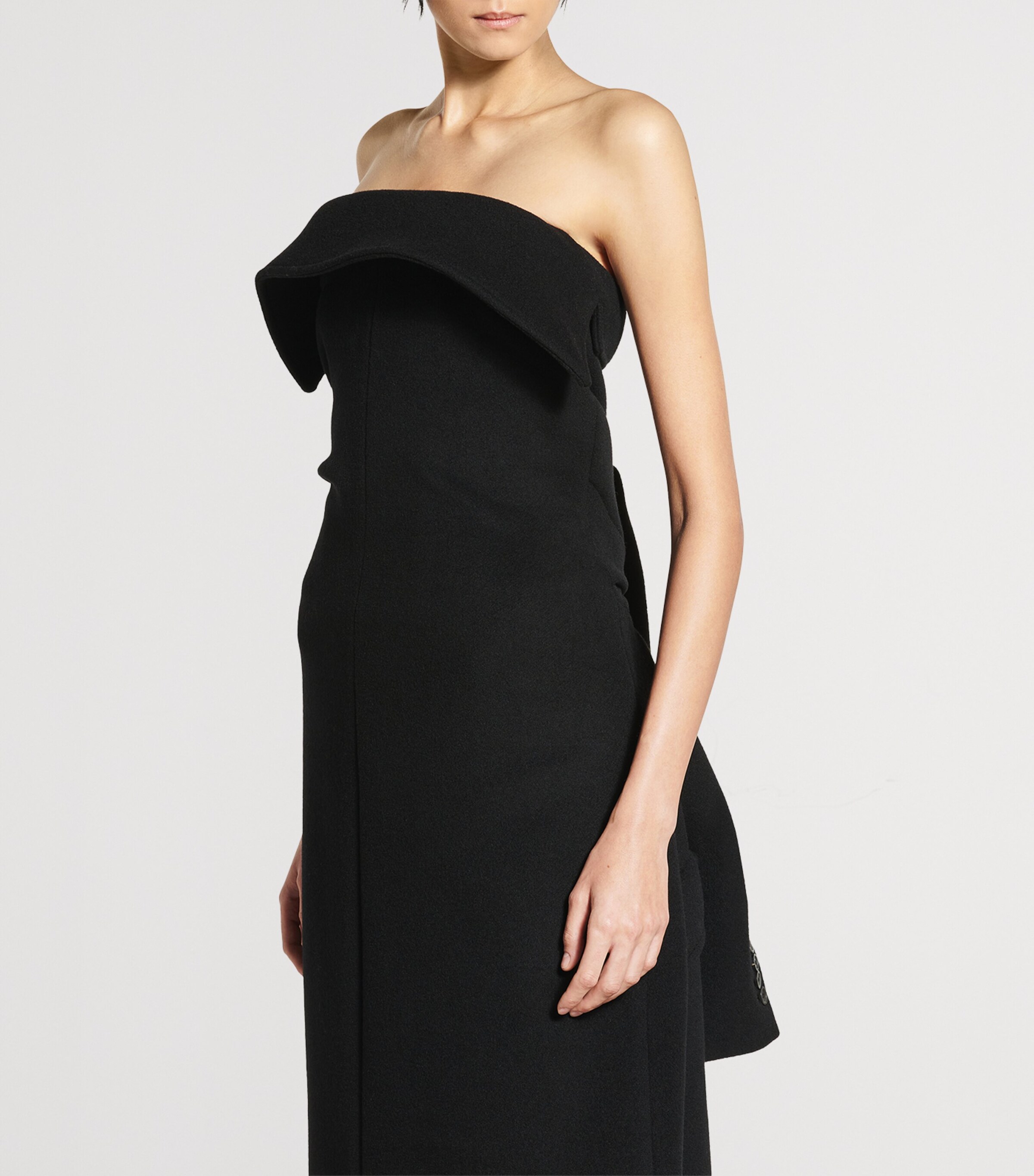 Balenciaga Womens Wool-Blend Bustier Maxi Dress Image 6