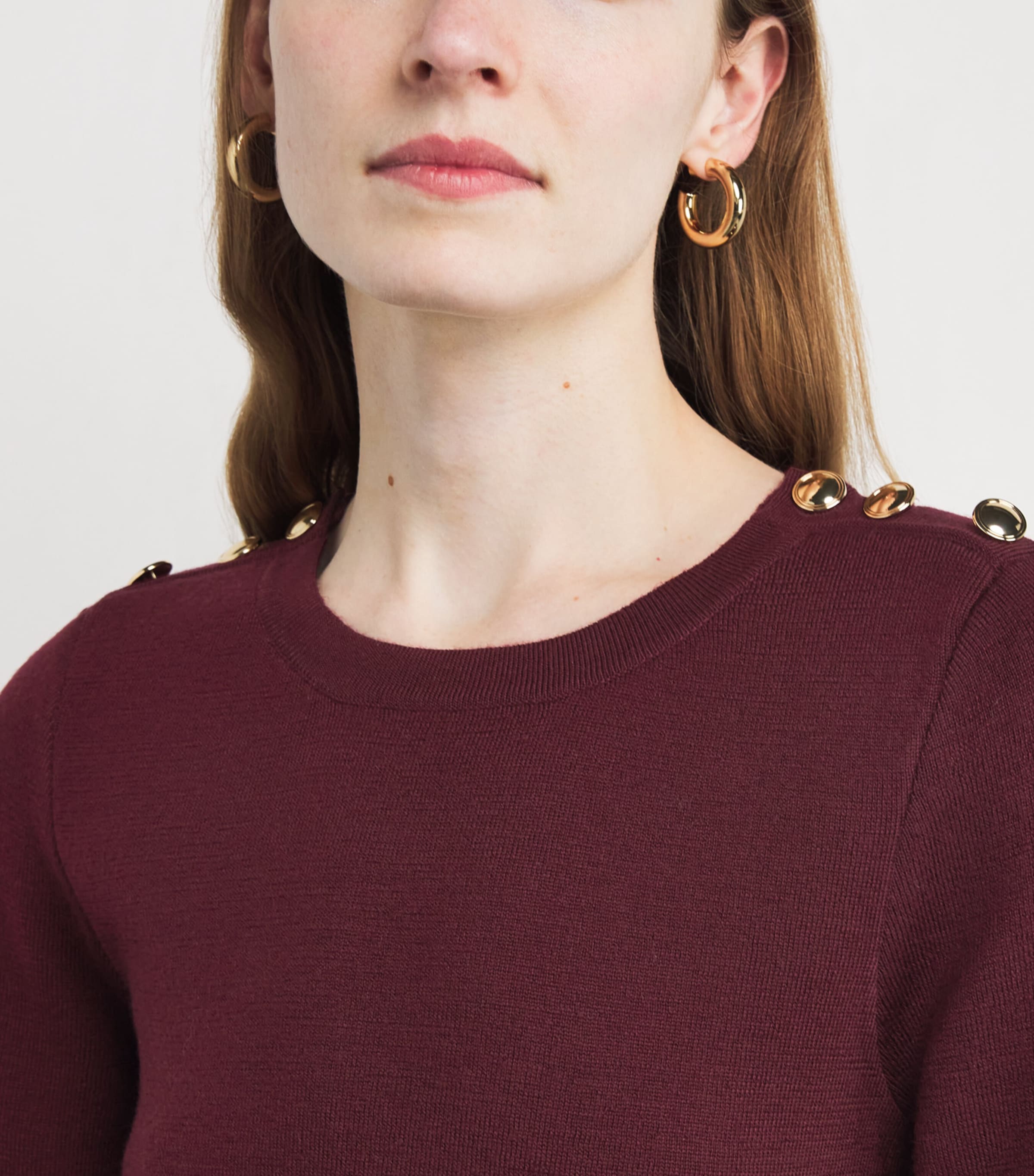 Knitted Mini Dress BURGUNDY Image 4