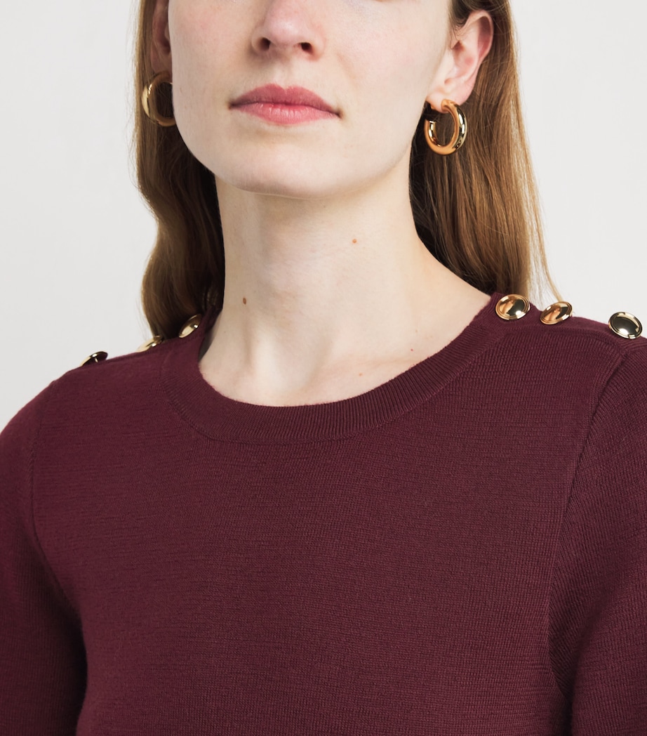 Knitted Mini Dress BURGUNDY Image 4