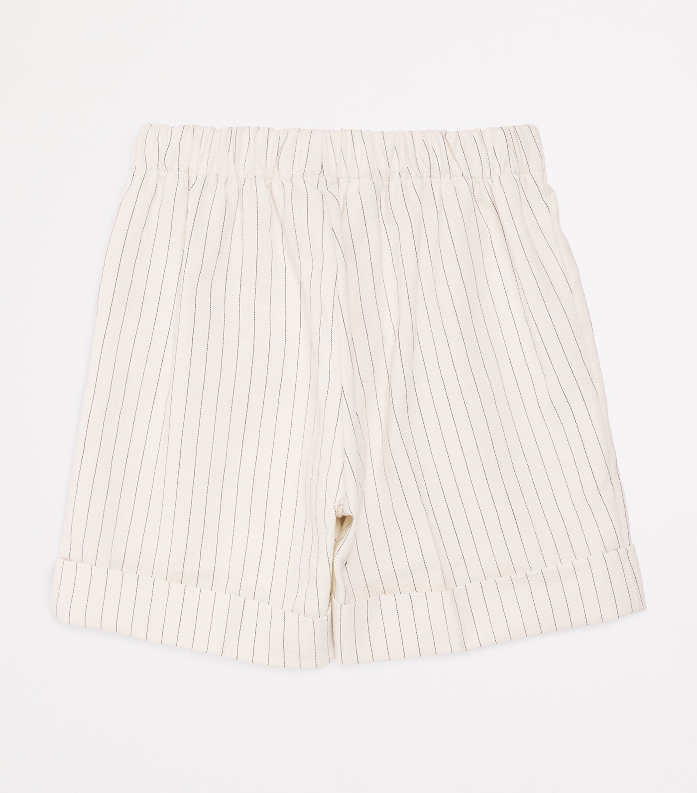 Il Gufo Linen Striped Bermuda Shorts (2-12 Years) Light Beige Image 2
