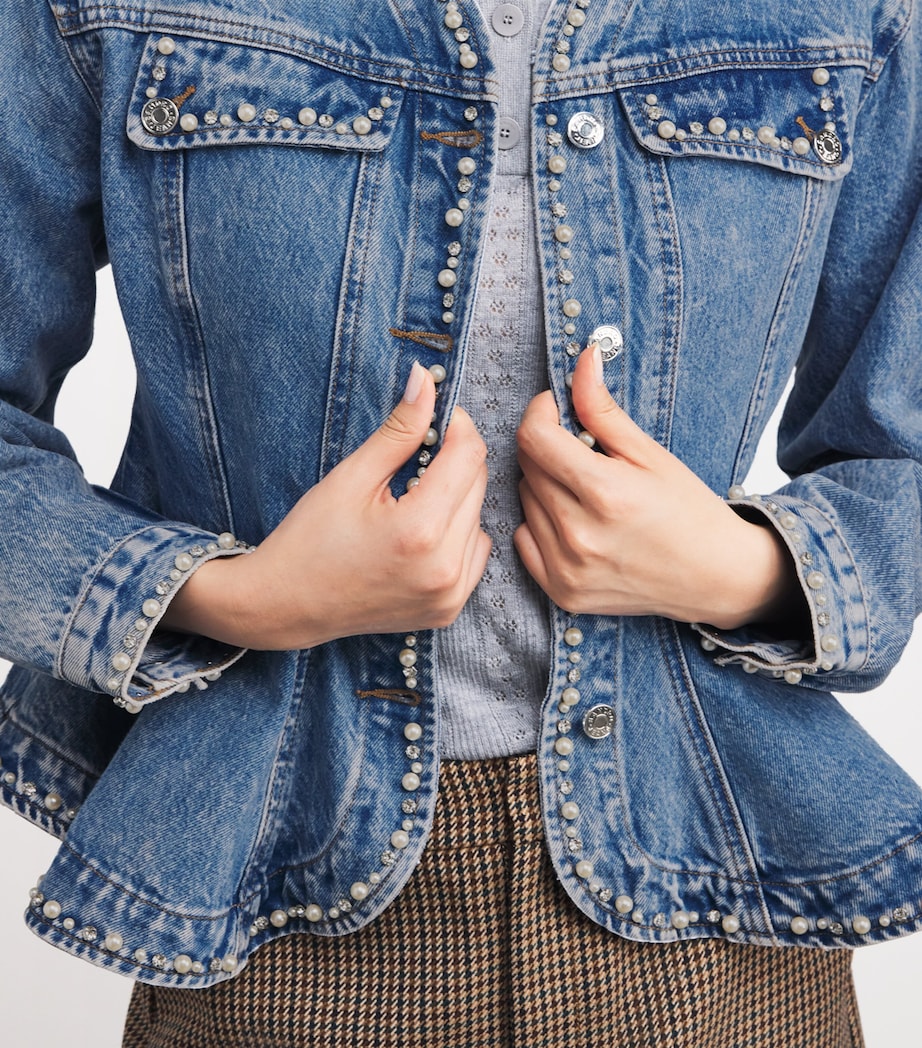 Beaded Denim Jacket BLUE JEAN Image 6