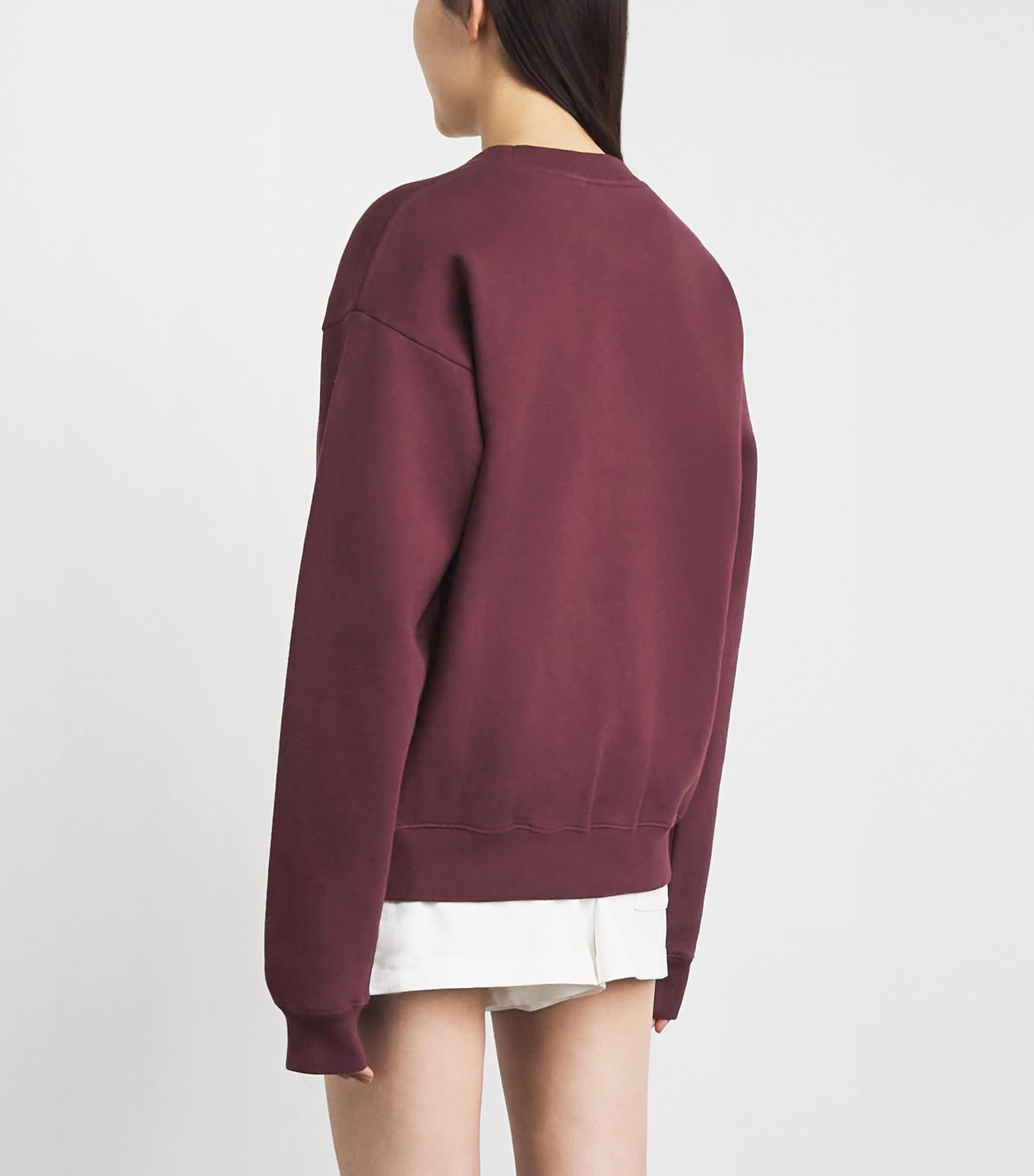 Sporty & Rich Womens Syracuse Embroidered Sweatshirt Bordeaux White Image 5