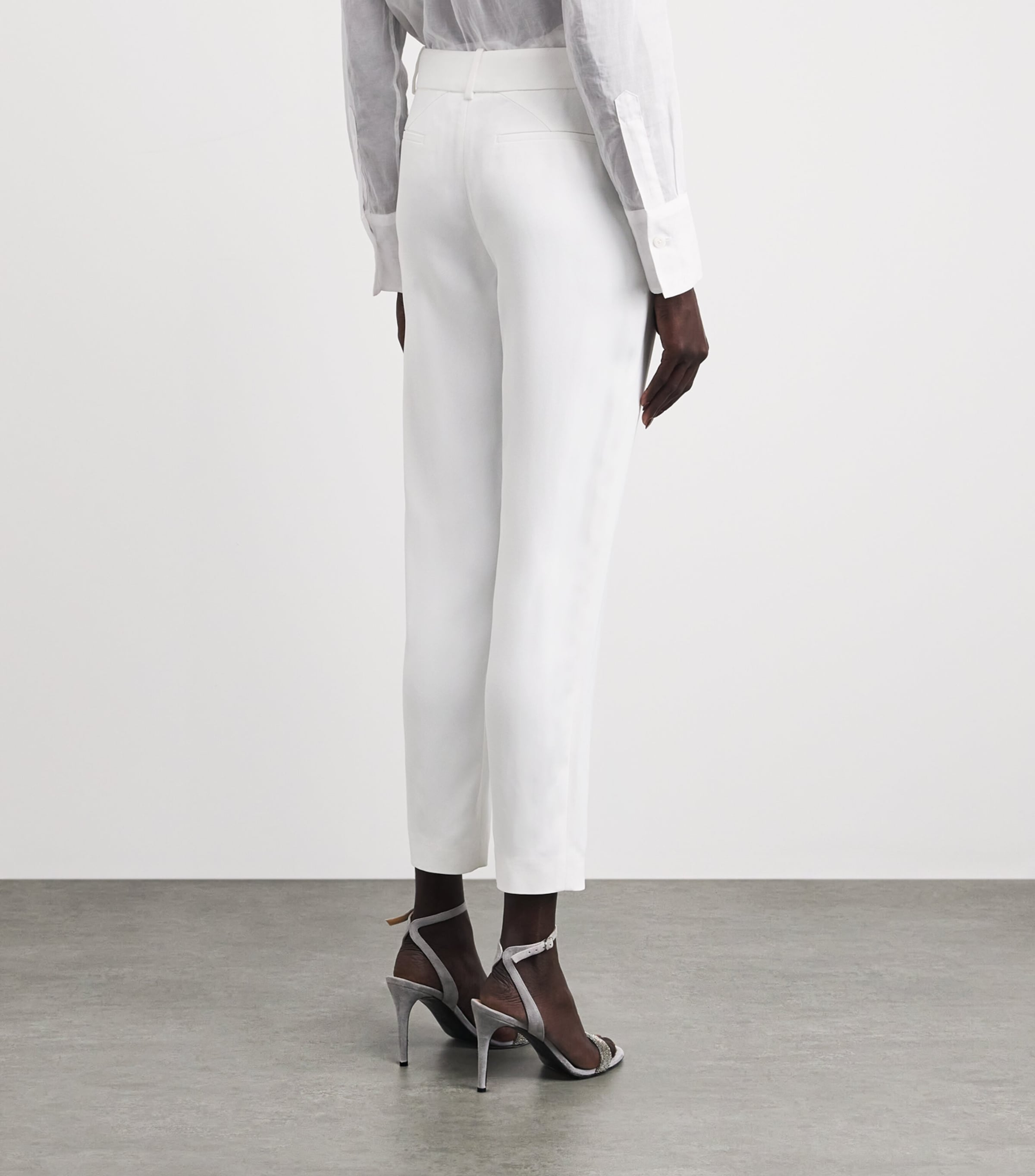 Eleventy Womens Wool-Blend New York Trousers Bianco Image 5