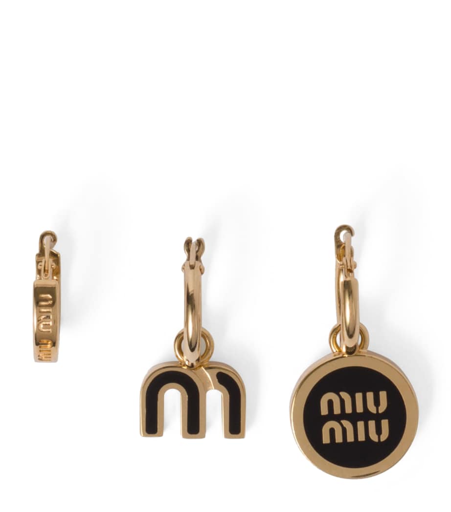 Enamelled Logo Hoop Earrings F0002 Image 1