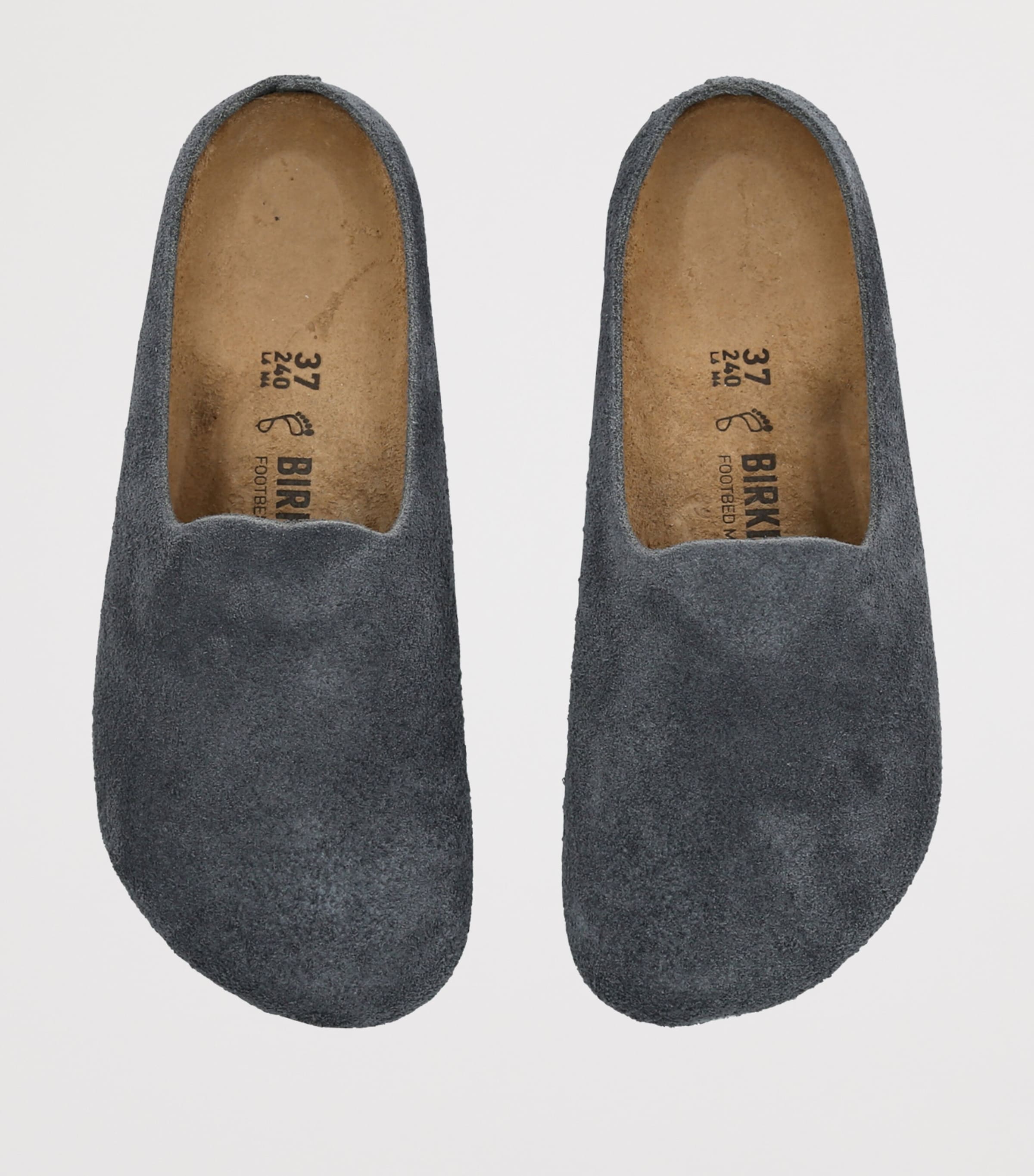 Birkenstock Suede Amsterdam Wrapped Clogs (Regular Fit) Grey/dark Image 4