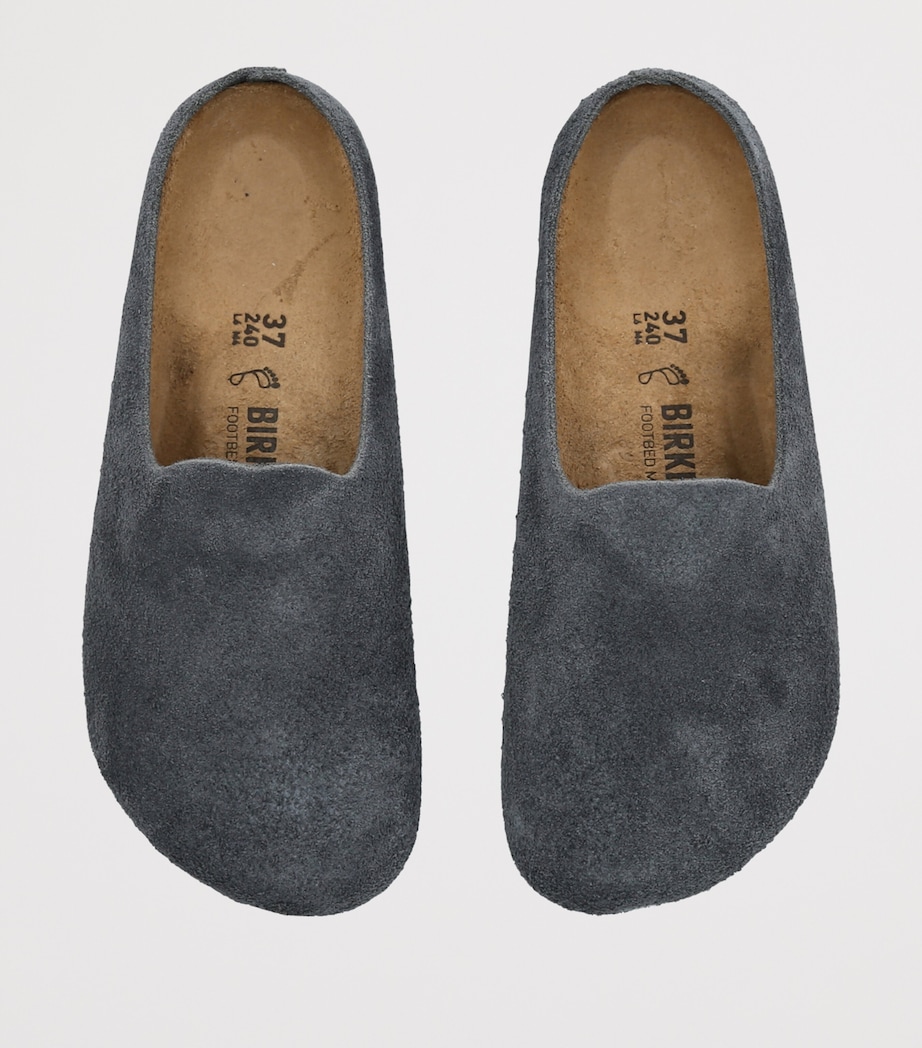 Birkenstock Suede Amsterdam Wrapped Clogs (Regular Fit) Grey/dark Image 4
