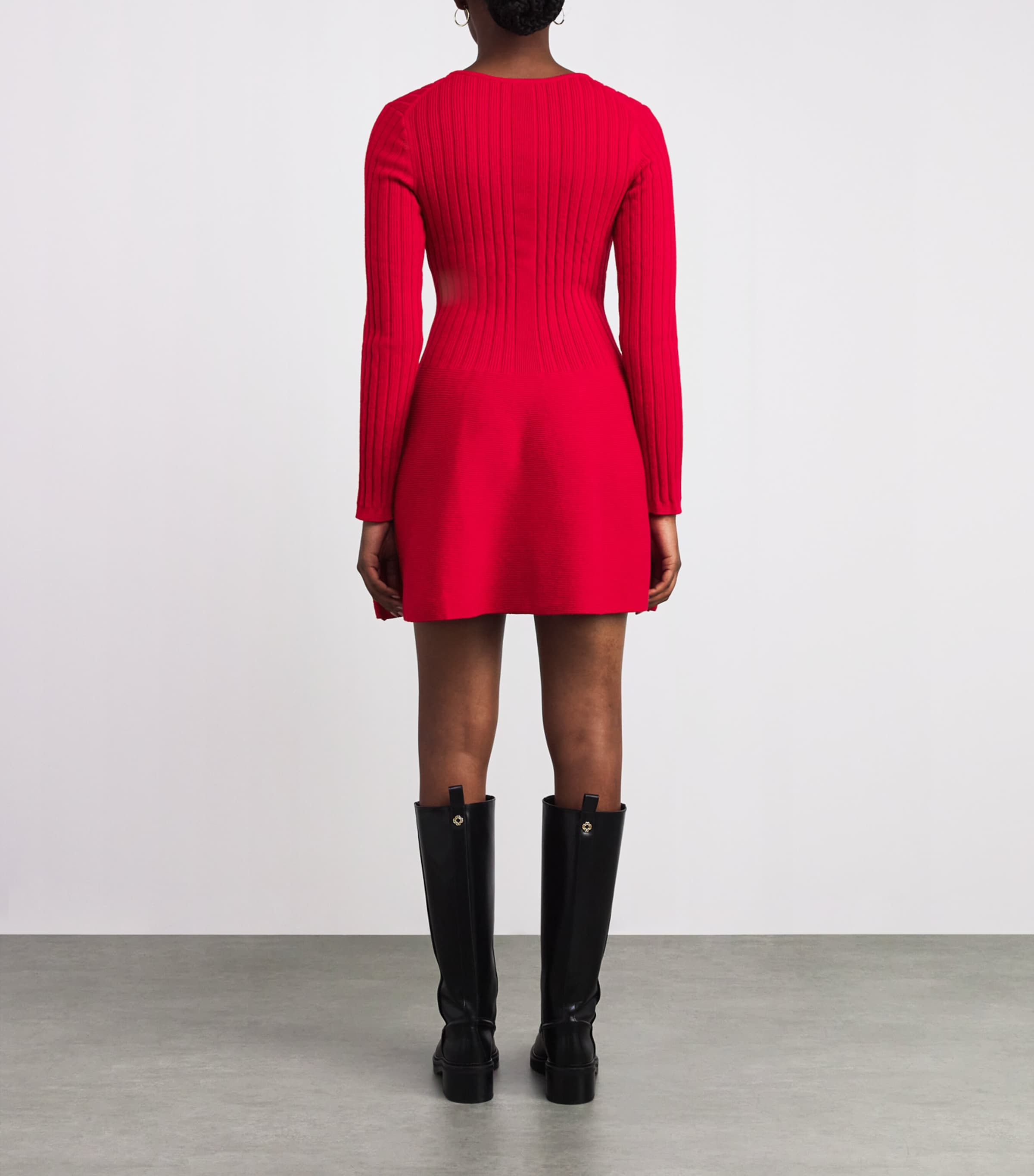 Knitted Mini Dress RED Image 3