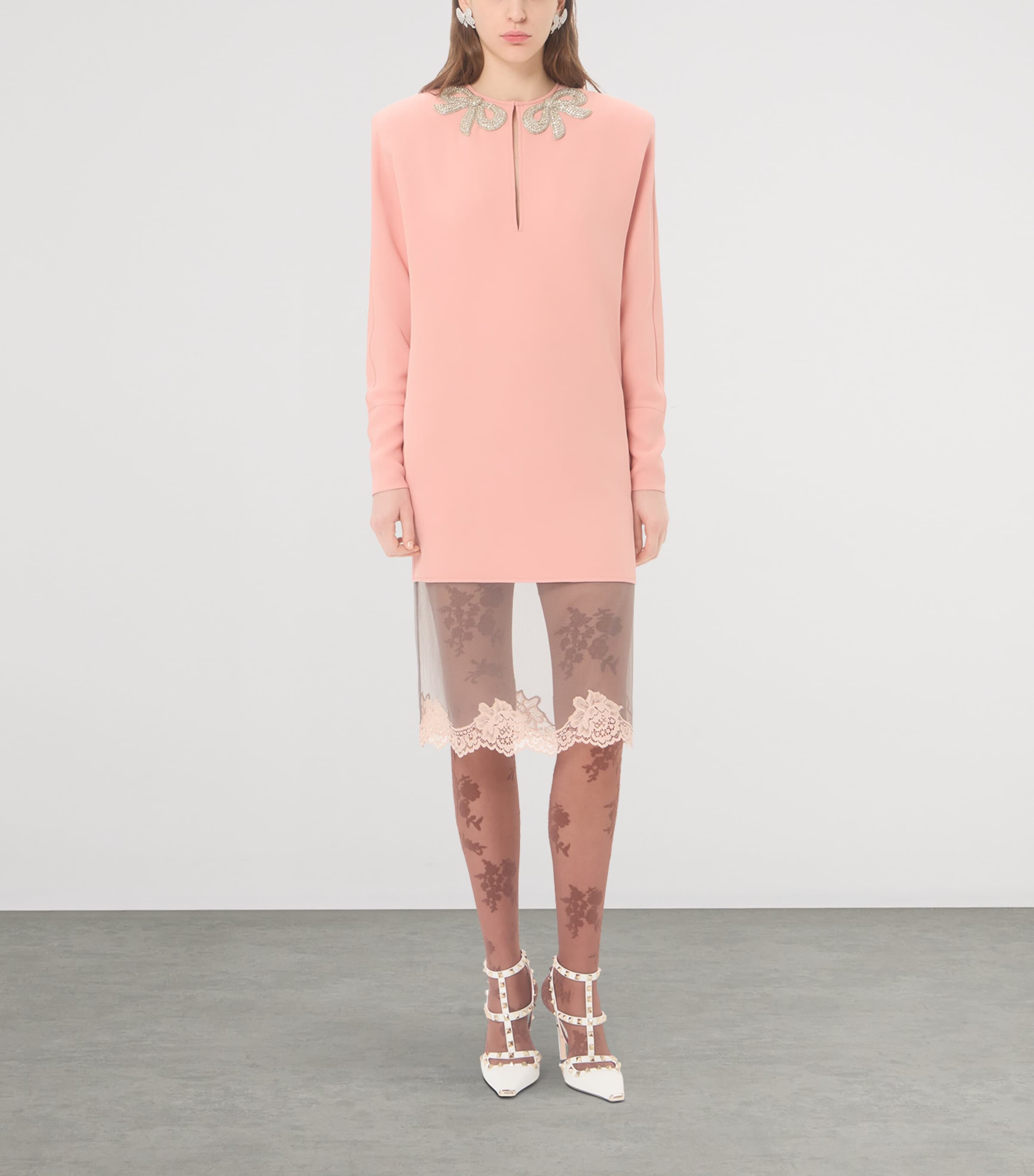 Valentino Womens Silk Bow-Embellished Mini Dress Image 2