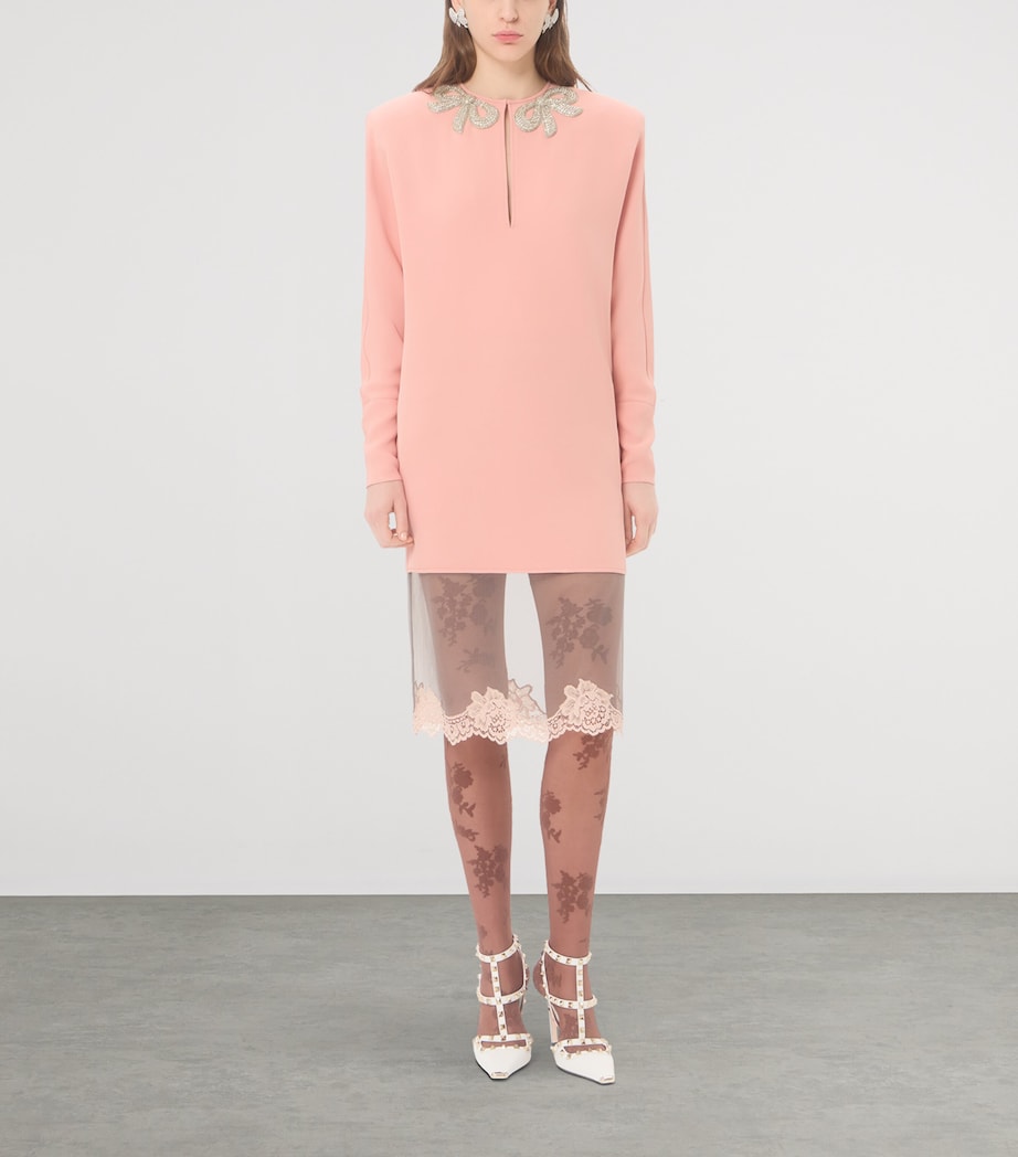 Valentino Womens Silk Bow-Embellished Mini Dress Image 2