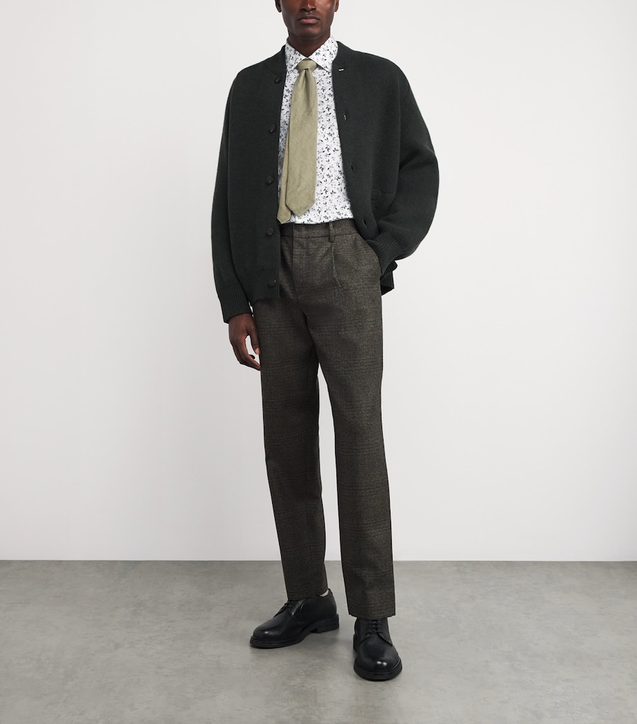 Cotton Floral Print Tailored Fit Shirt 01_WHITE Image 2