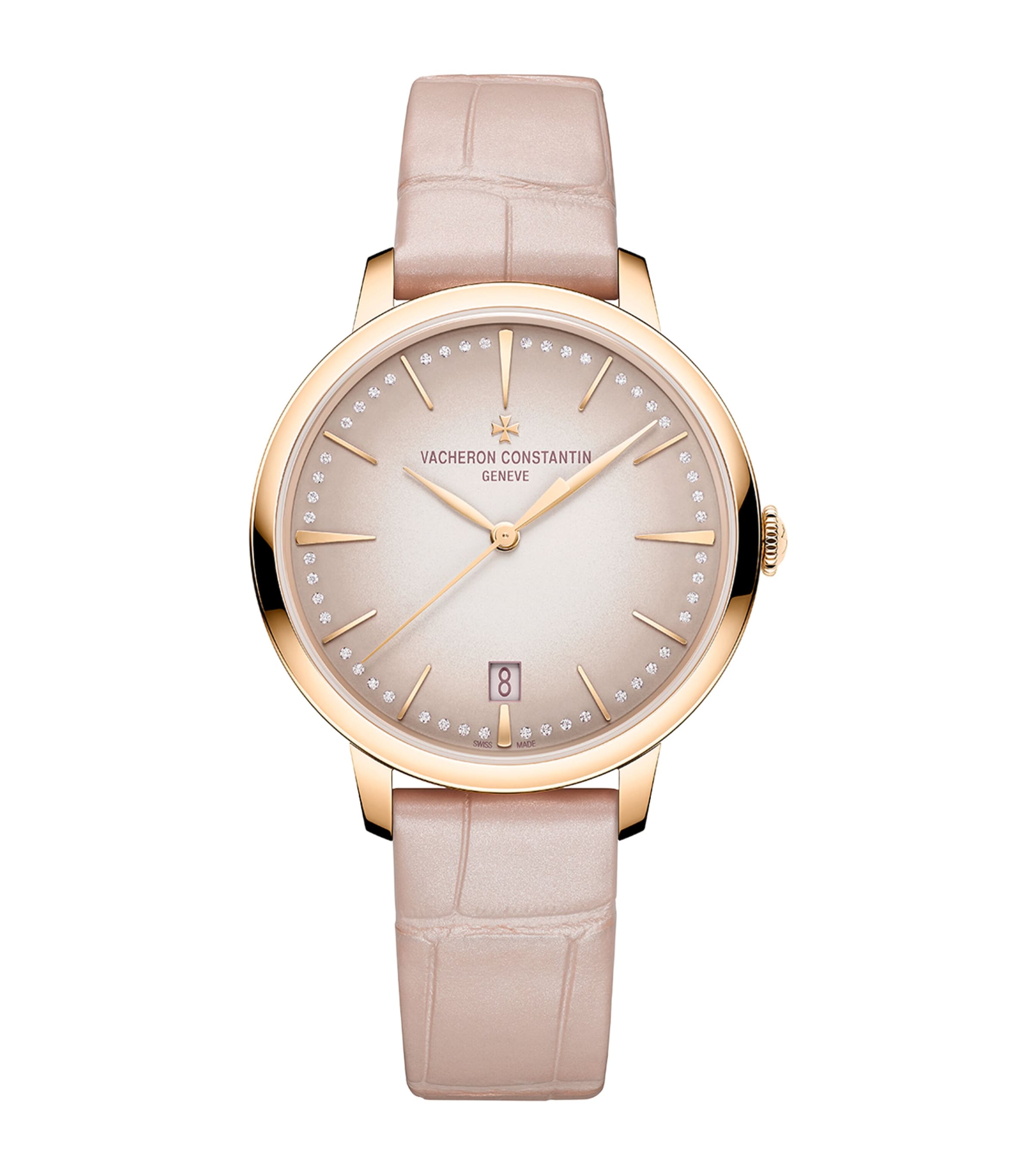 Rose Gold and Diamond Patrimony Self-Winding Watch 36.5mm