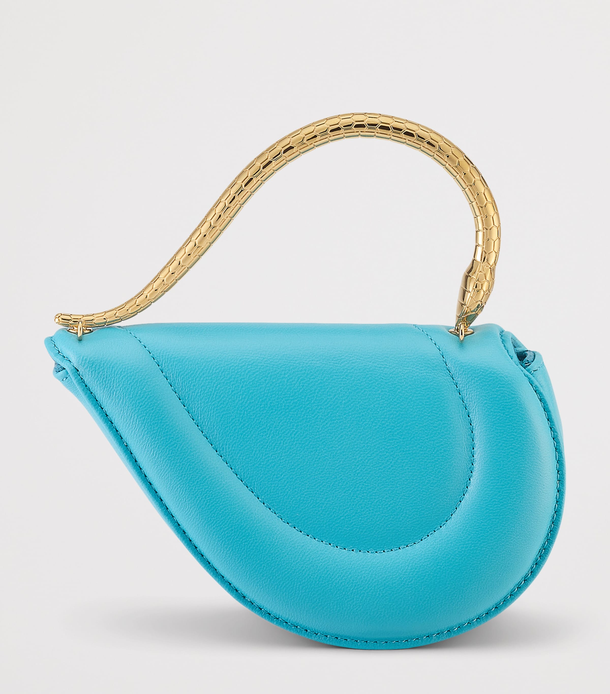 Bvlgari Mini Leather Serpenti Cuoricino Top-Handle Bag Turquoise Image 5