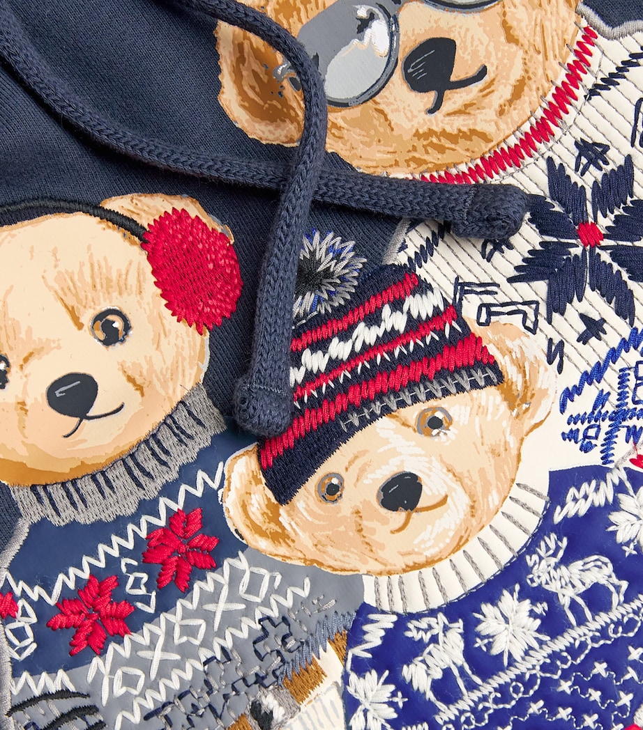 Cotton-Blend Polo Bear Hoodie NAVY Image 5