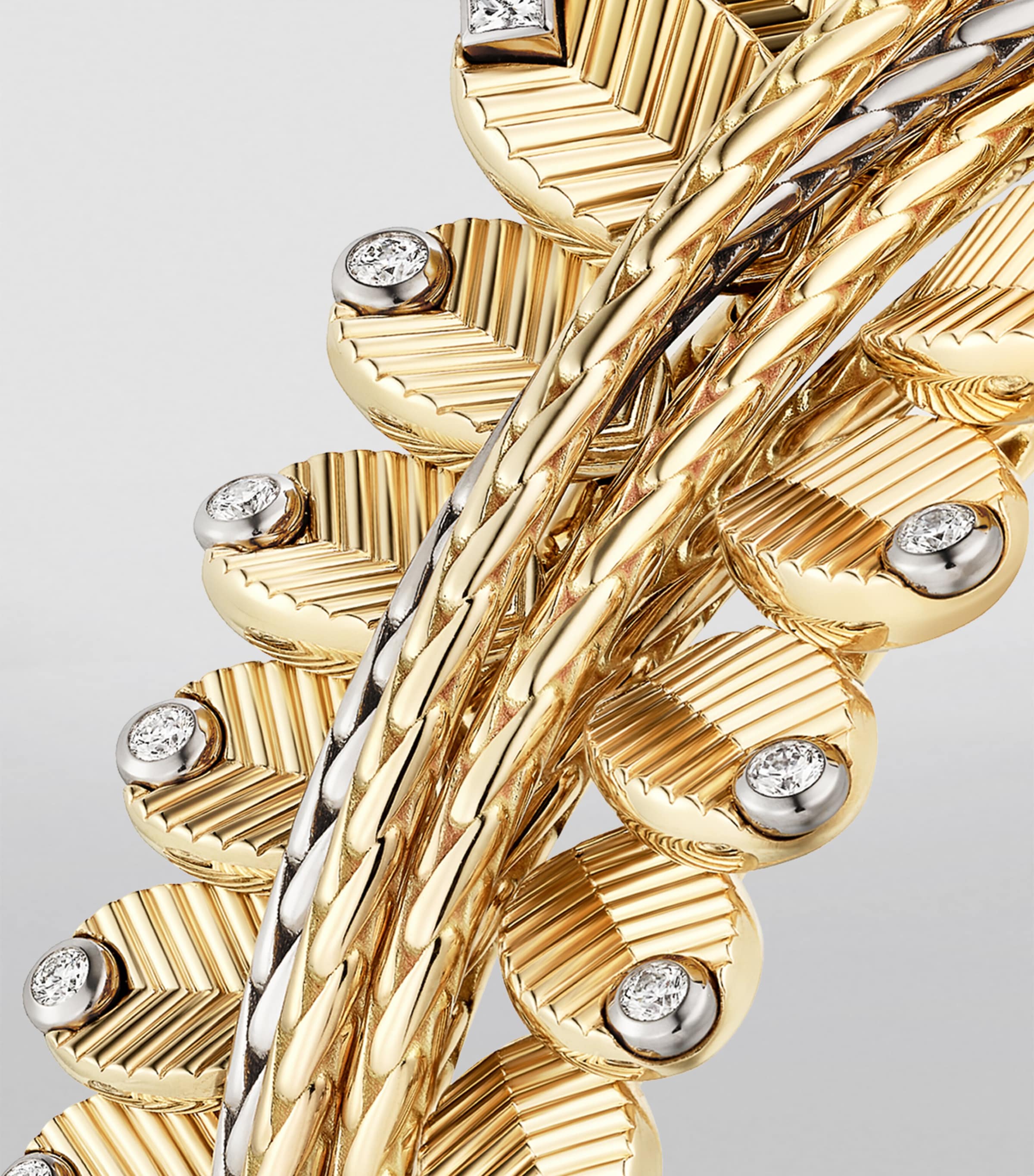 Yellow Gold, White Gold and Diamond Grain de Café Bracelet YELLOW GOLD Image 7