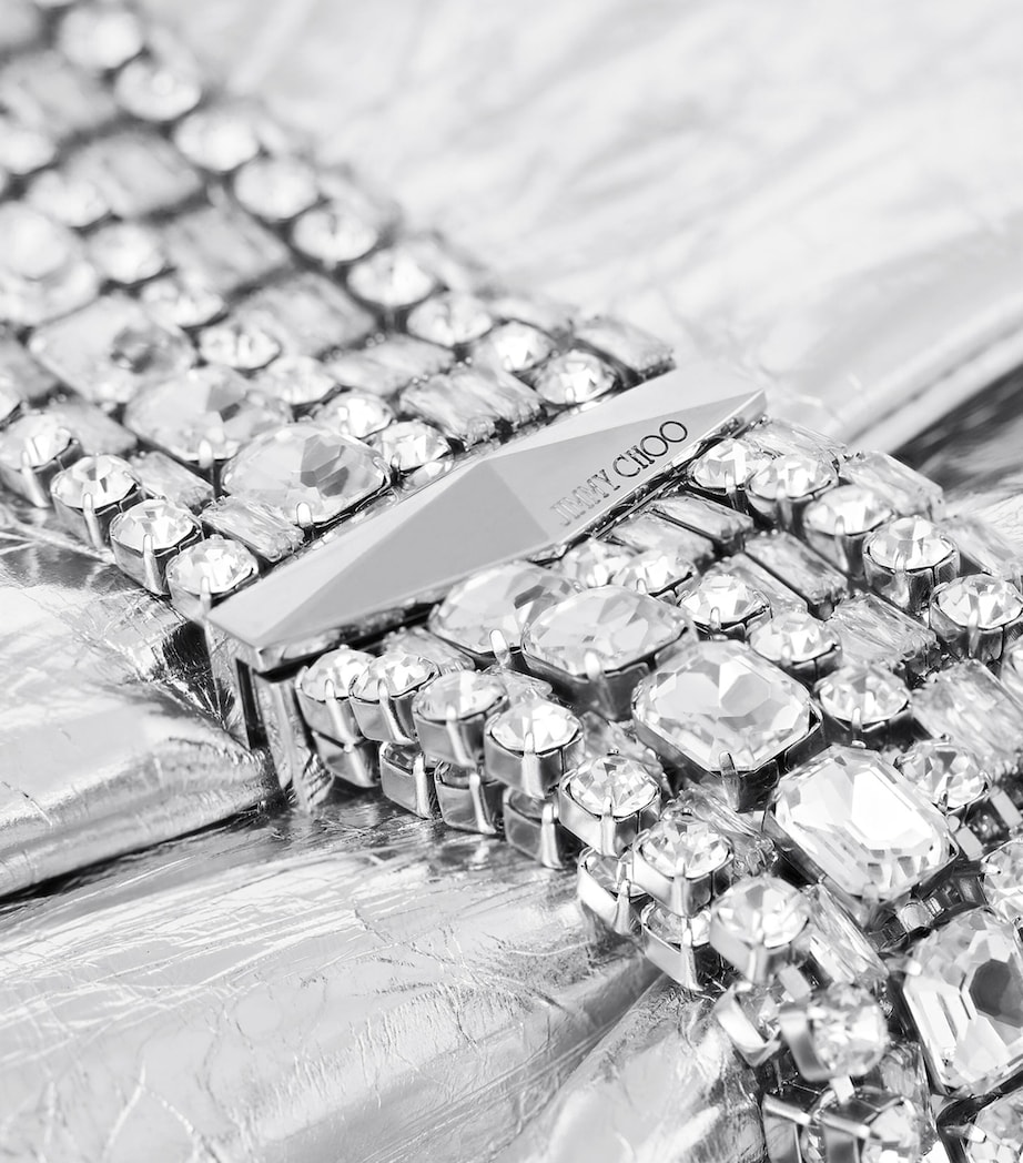 Leather-Crystal Zandra Clutch Bag SILVER/SILVER Image 5