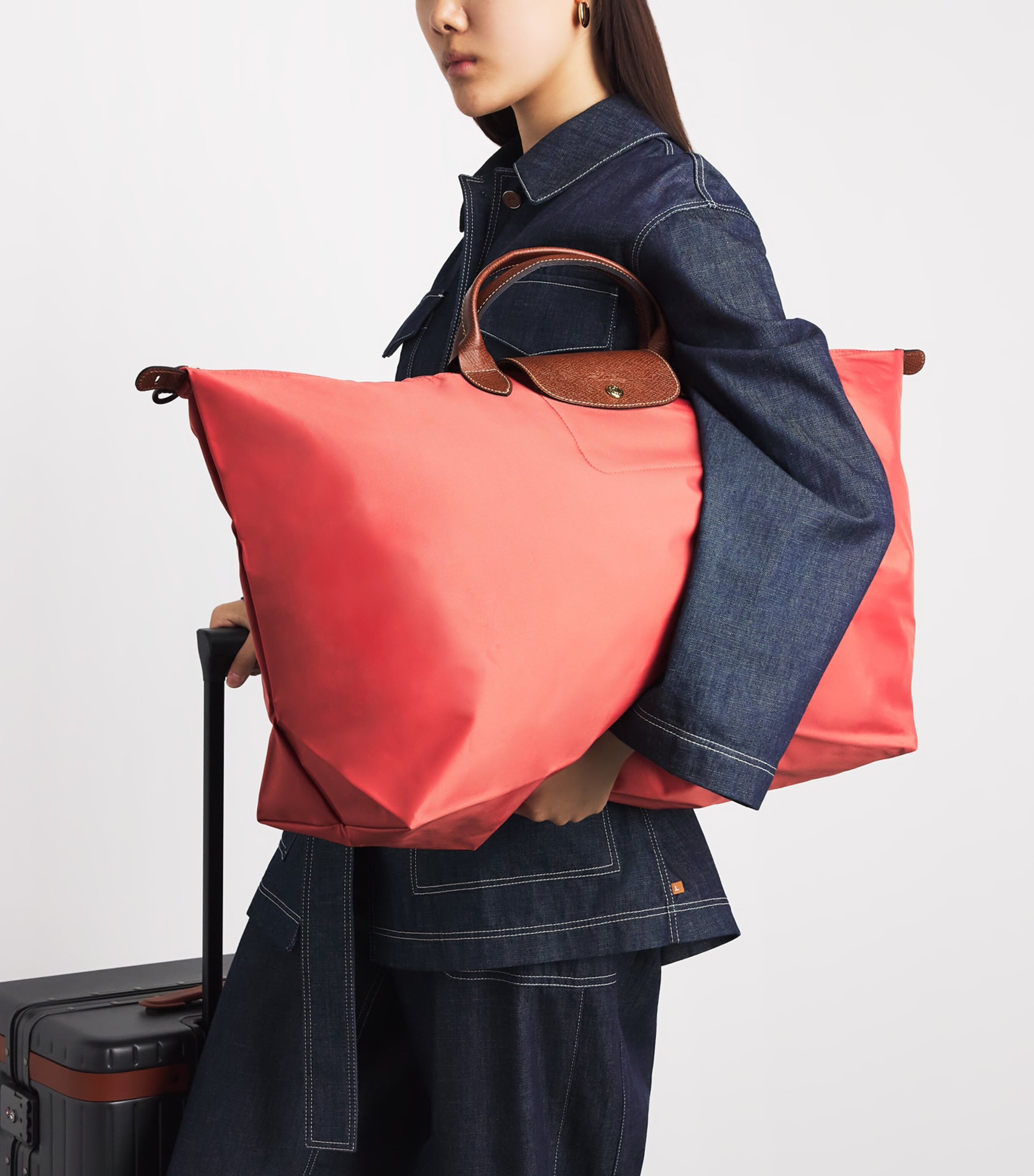 Longchamp Extra Large Le Pliage Original Travel Bag Fraise Image 4
