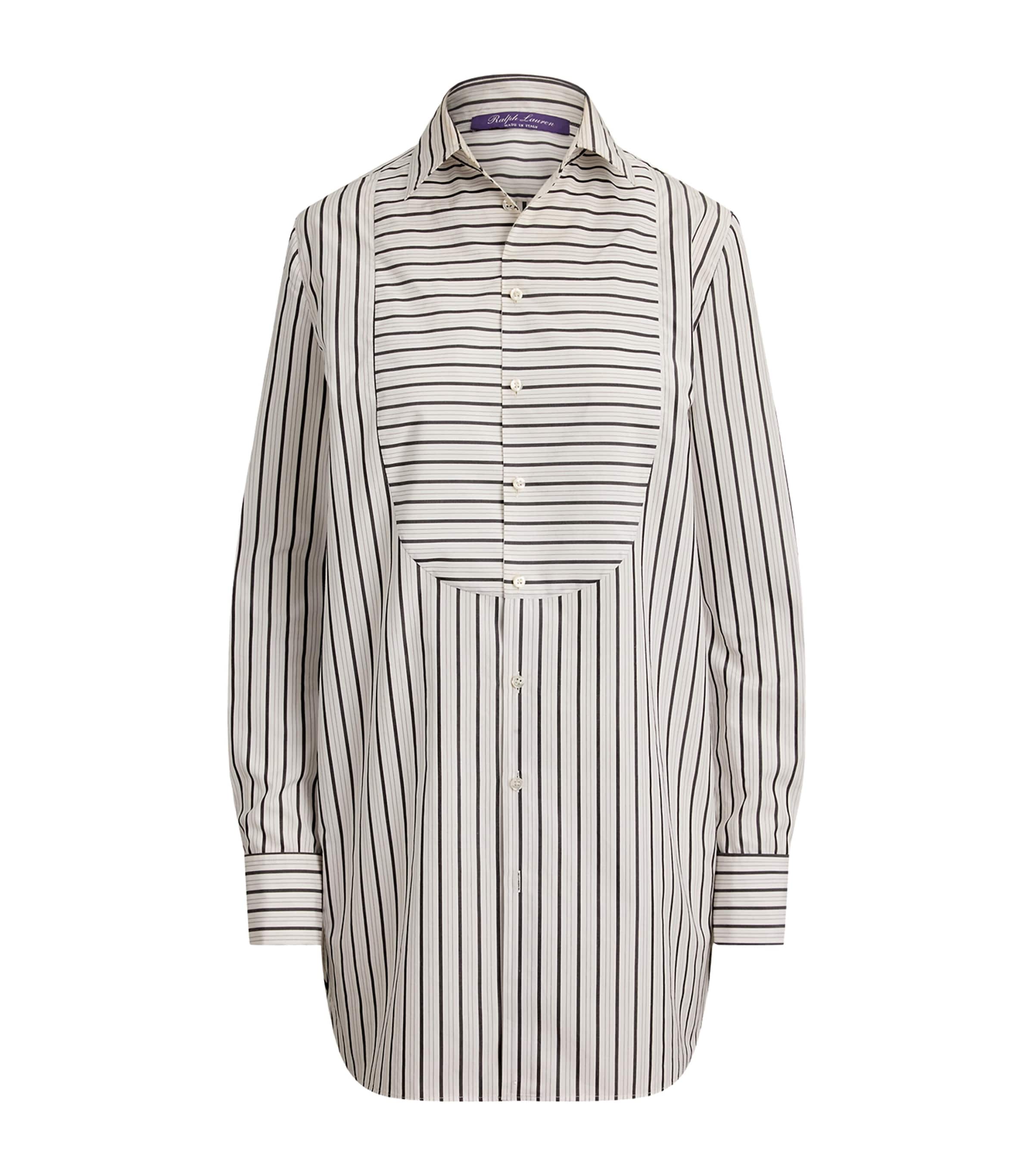 Ralph Lauren Collection Womens Cotton Stripe Tamara Shirt Black/white Image 1