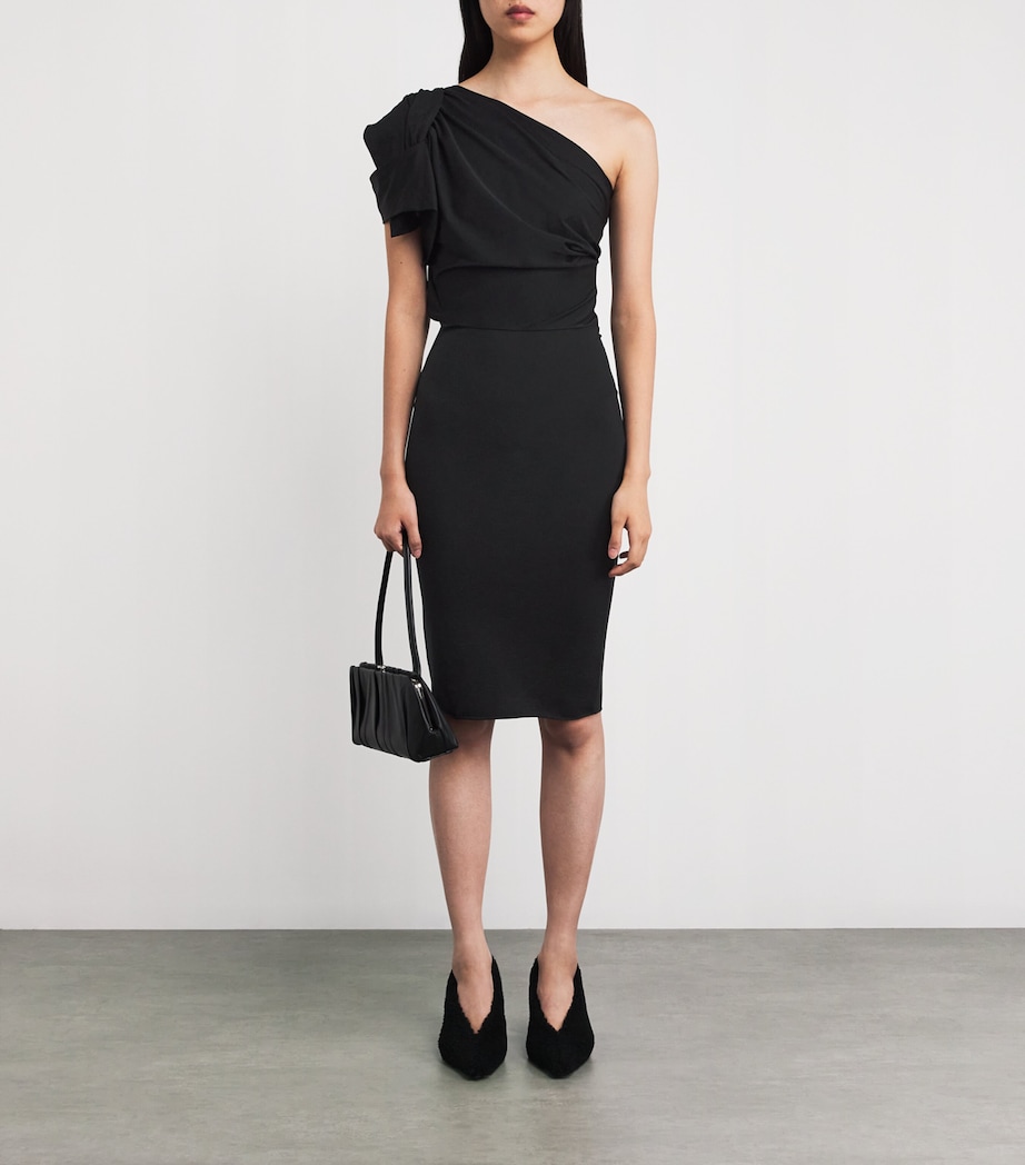 Twisted One-Shoulder Mini Dress 09 BLACK Image 2