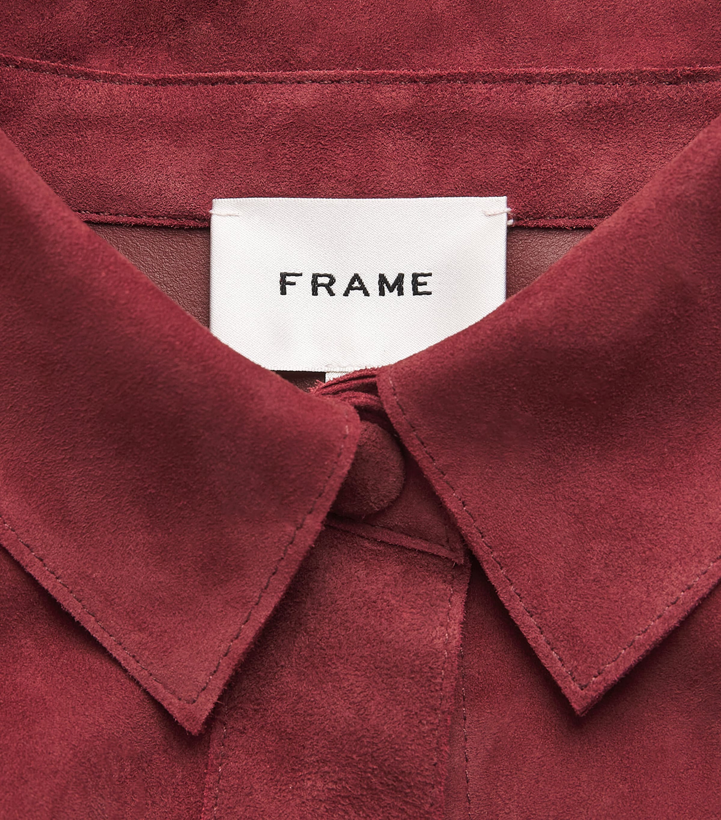 FRAME Womens The Suede Shirt Garnet Image 6