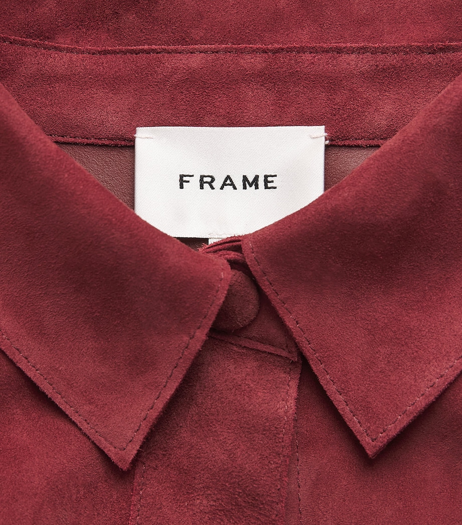 FRAME Womens The Suede Shirt Garnet Image 6