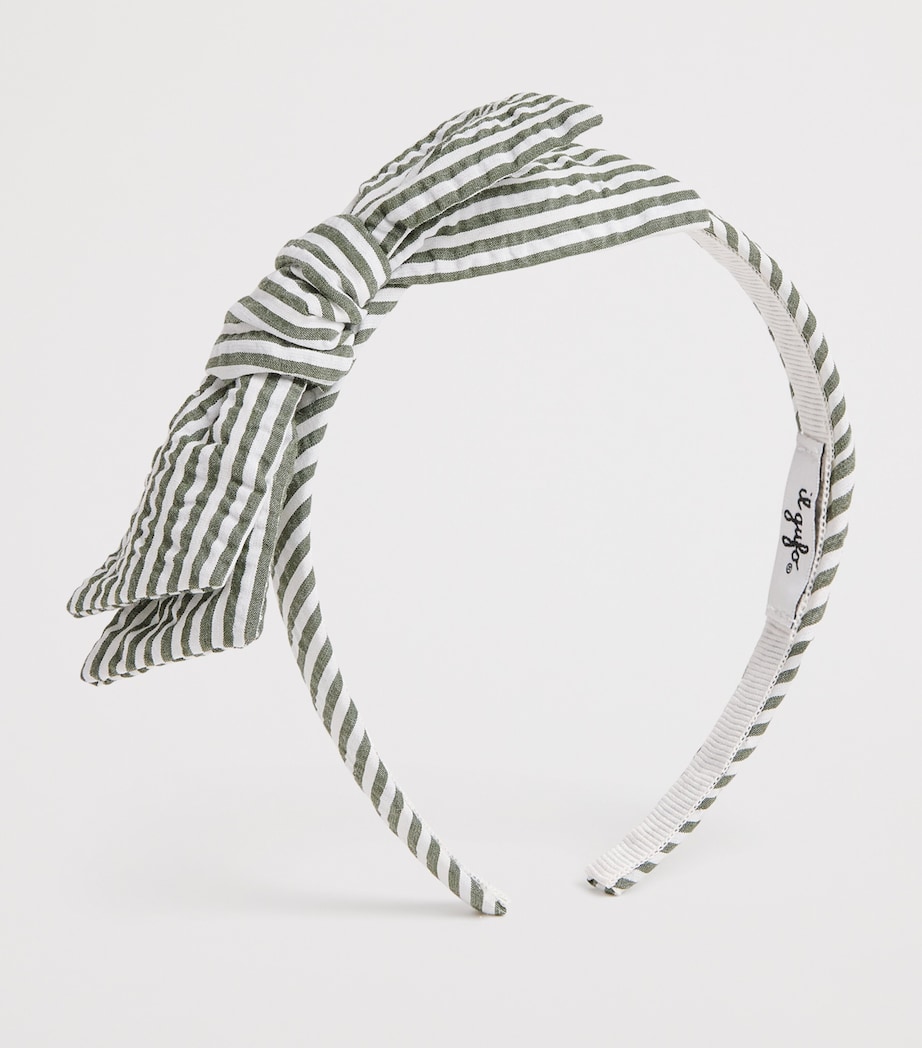 Stripe Bow Headband 562 GREEN Image 2