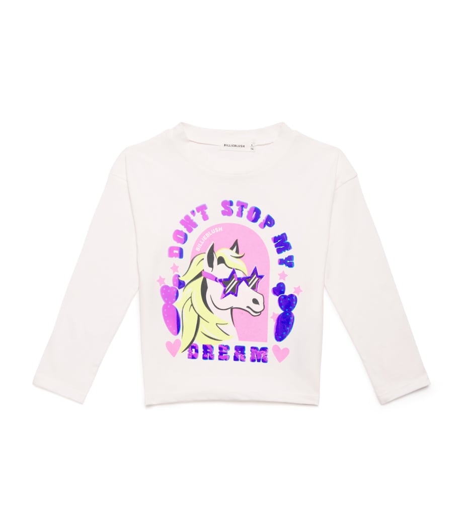 Cotton Pony Graphic T-Shirt (8-12 Years) IVORY Image 1