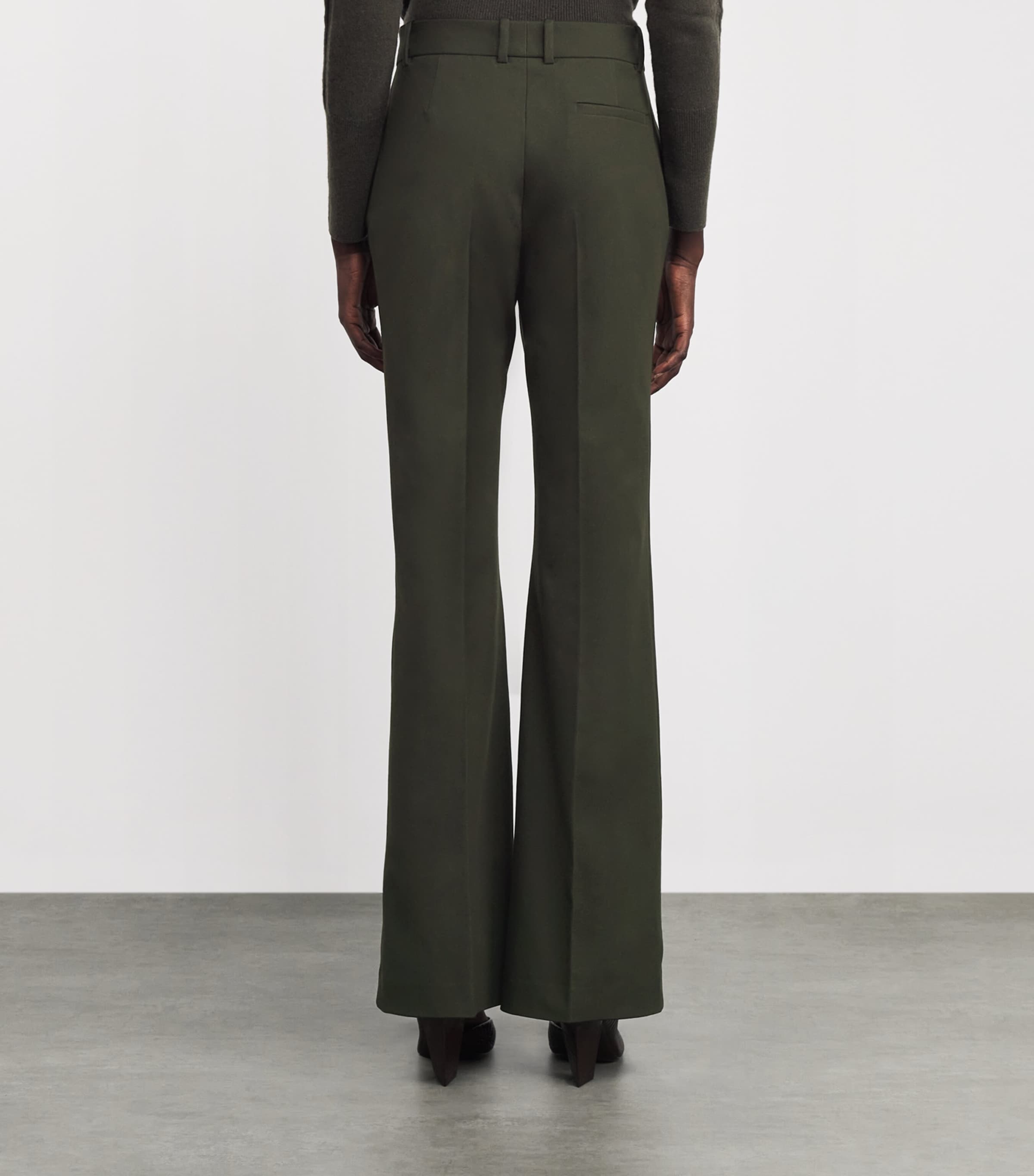 Joseph Womens Stretch-Gabardine Tafira Trousers Palm Leaf Image 4
