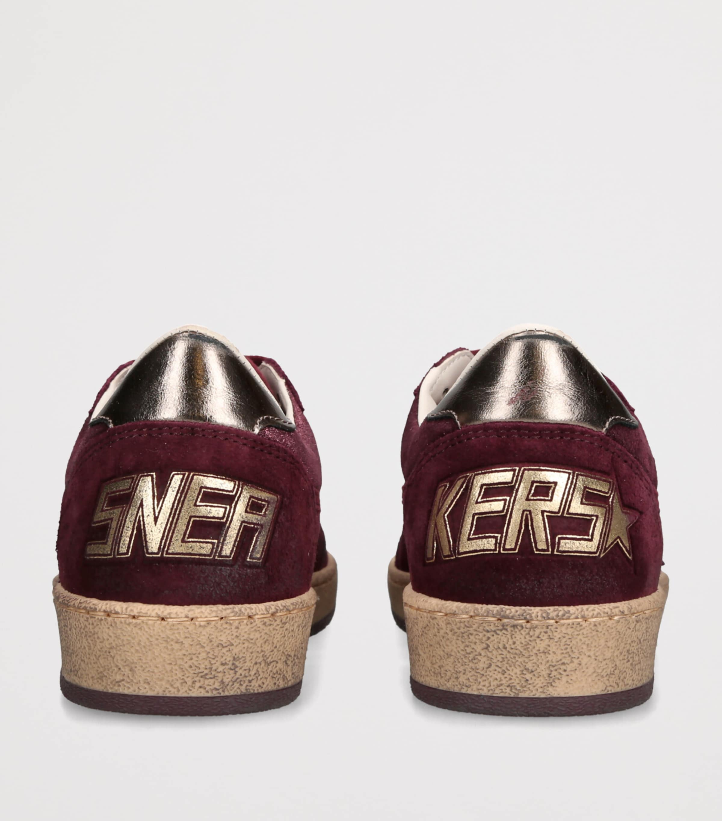 Golden Goose Burgundy Suede Ballstar Sneakers | Harrods US