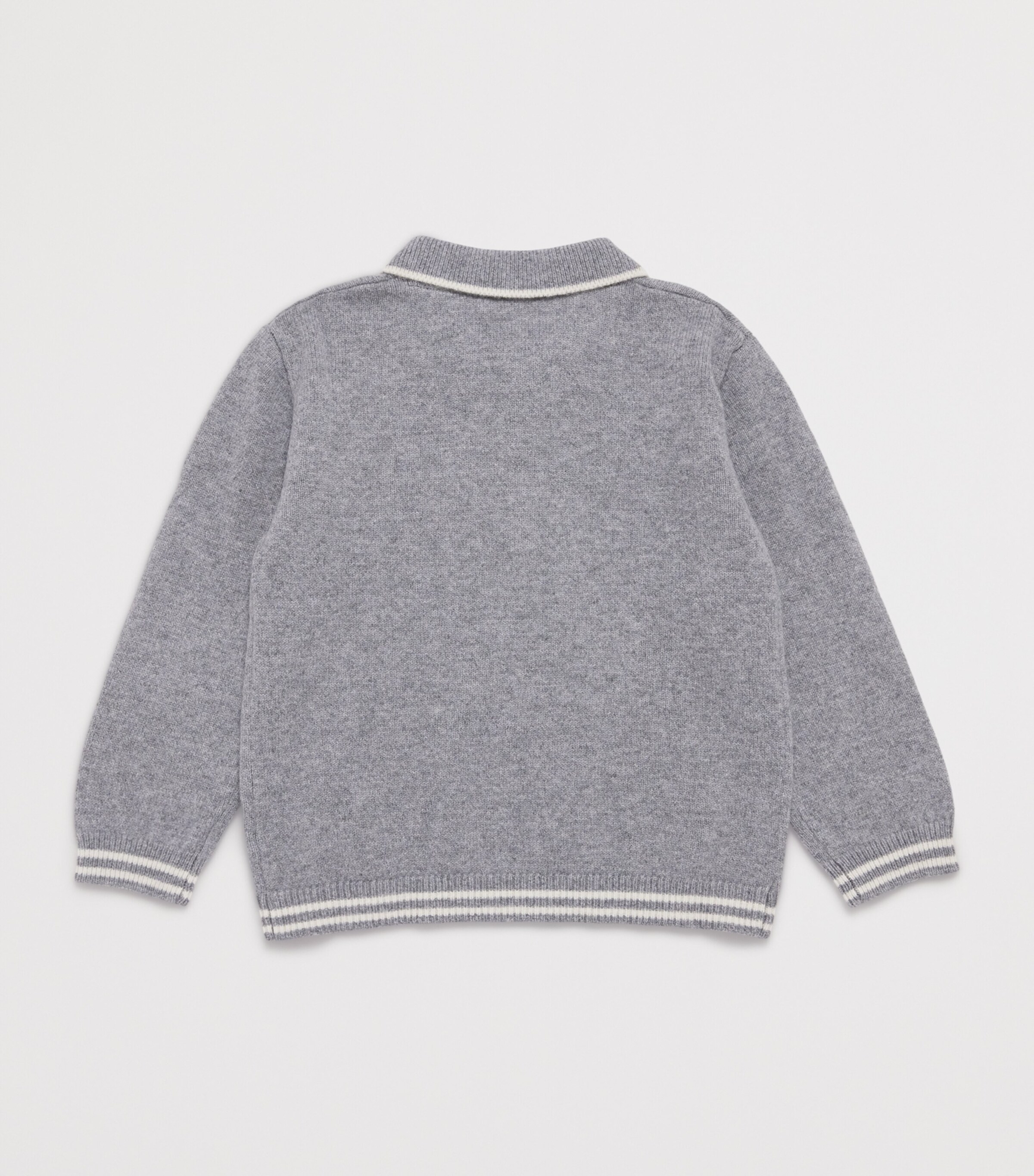 Wool Polo Sweater (5-12 Years) 22 GRIS CHINÉ MOYEN Image 2