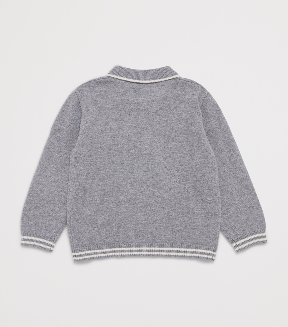 Wool Polo Sweater (5-12 Years) 22 GRIS CHINÉ MOYEN Image 2