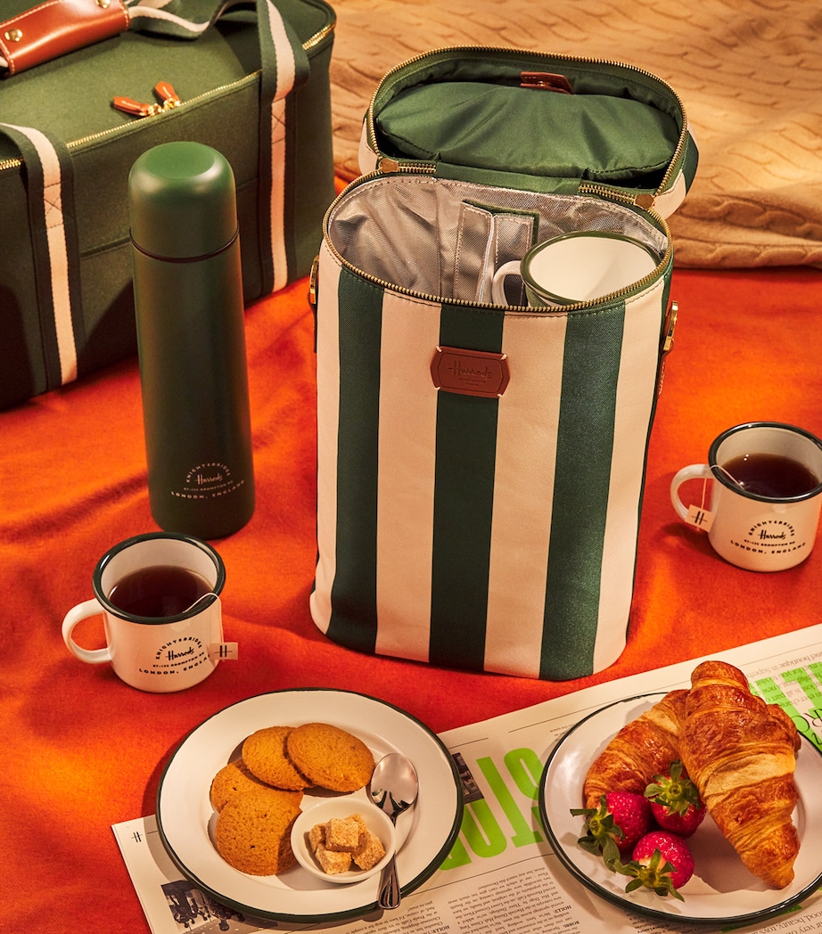 Harrods Striped Drinks Bag Harrods Green Image 4