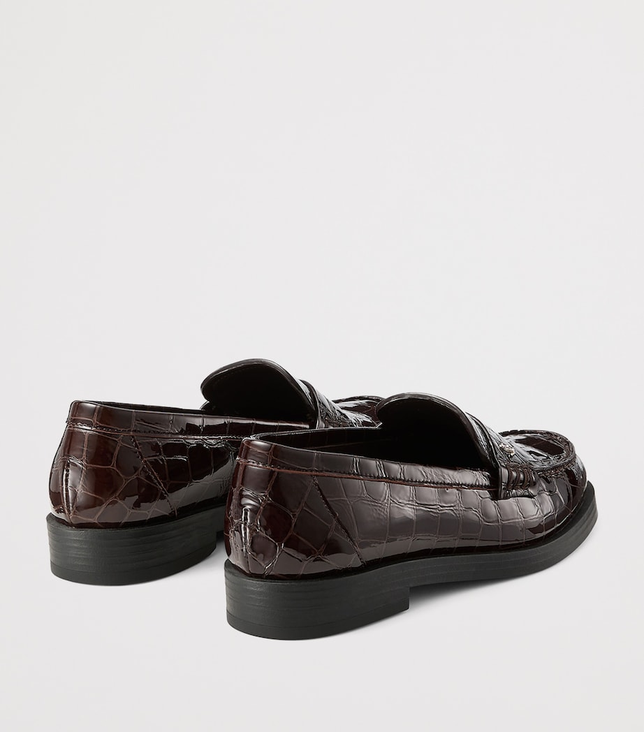 Ivy Croc-Embossed Leather Loafers SAMBUCO Image 4