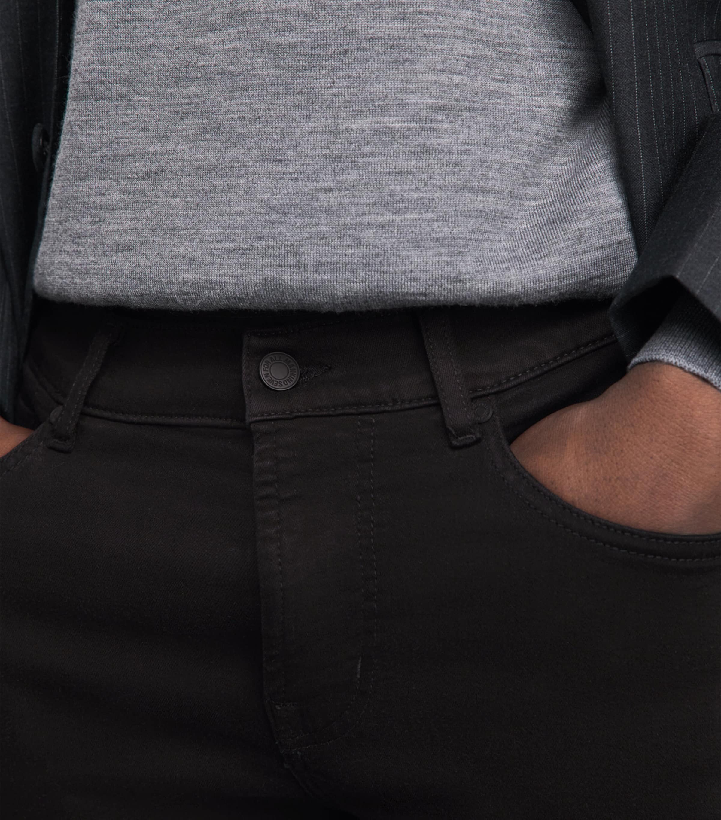 7 For All Mankind Mens Slimmy Luxe Performance Jeans Black Image 3