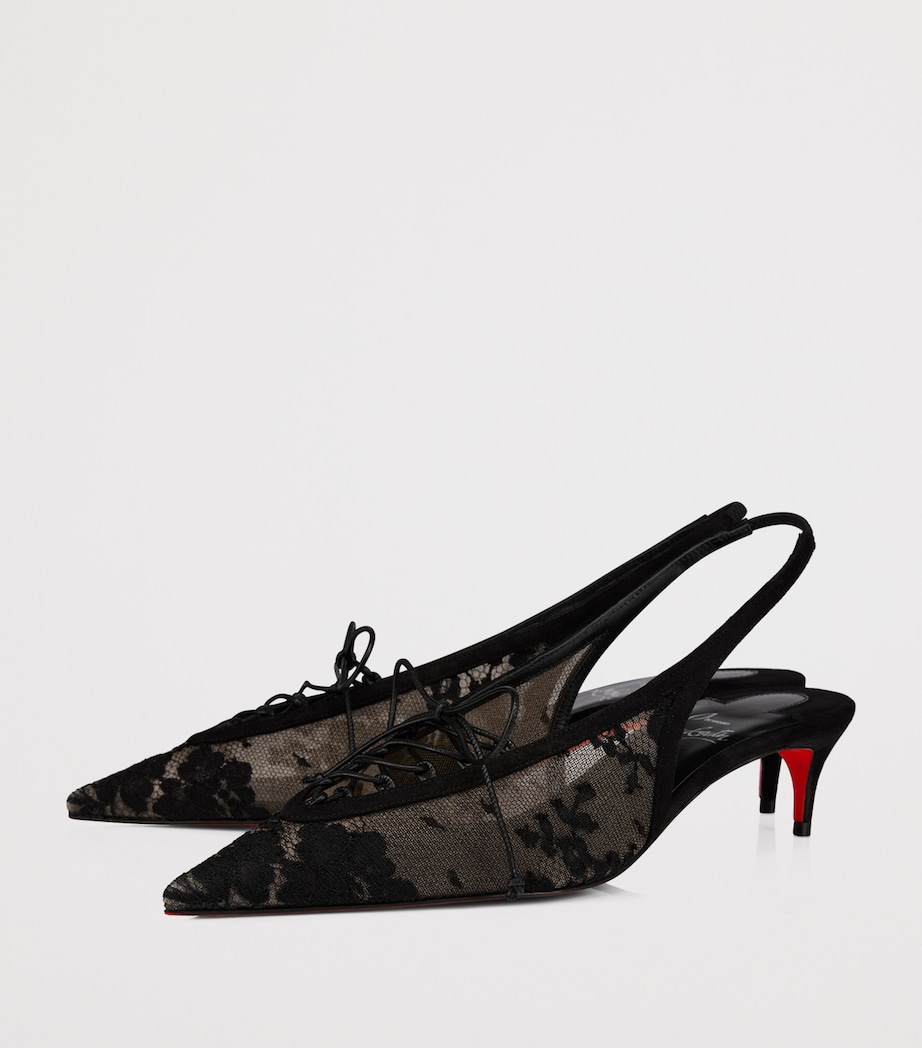 KM Lace Sling Slingback Pumps 45 B439 Image 2