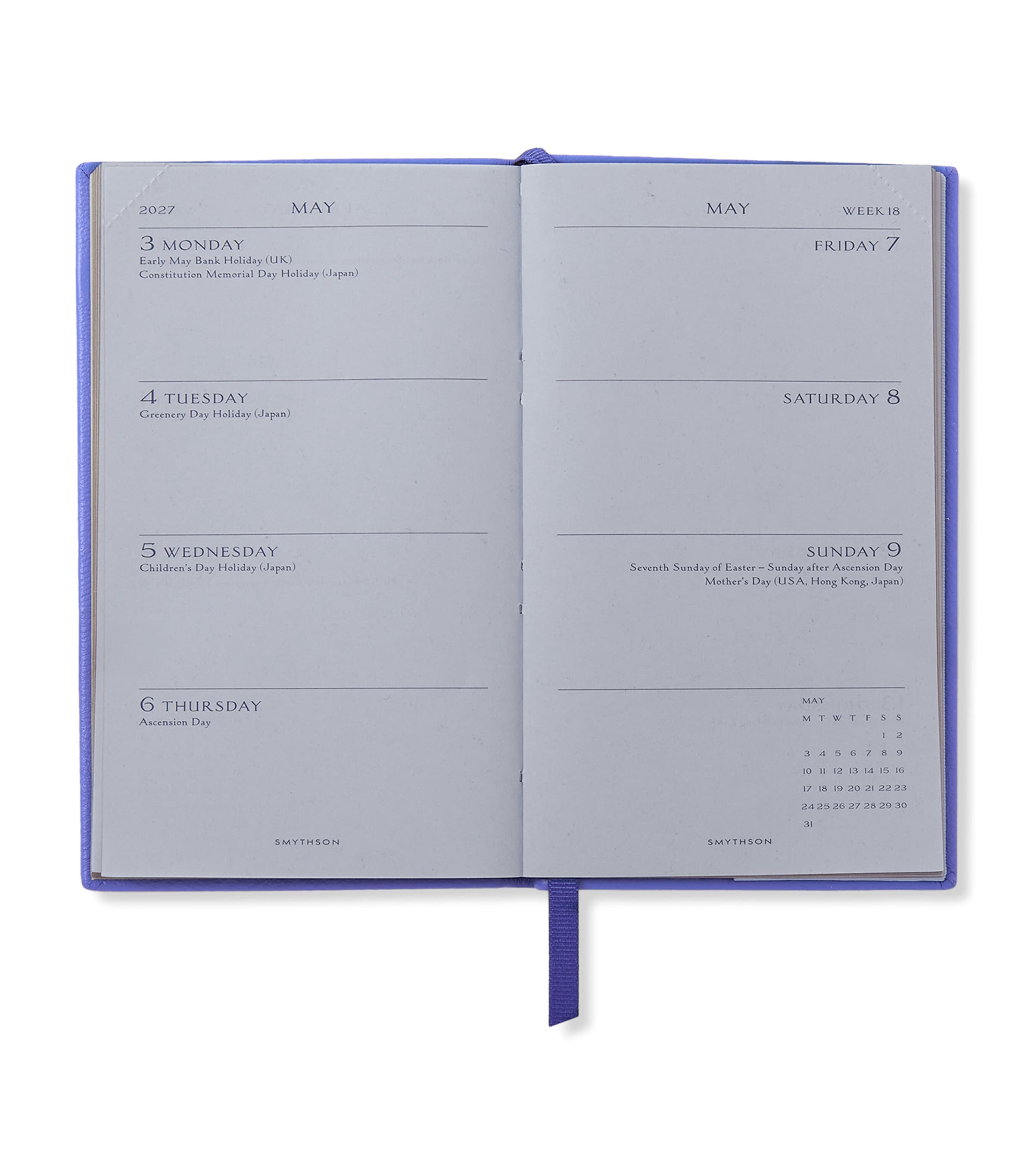 Smythson Leather Panama 2026/27 Diary U Violet Image 2