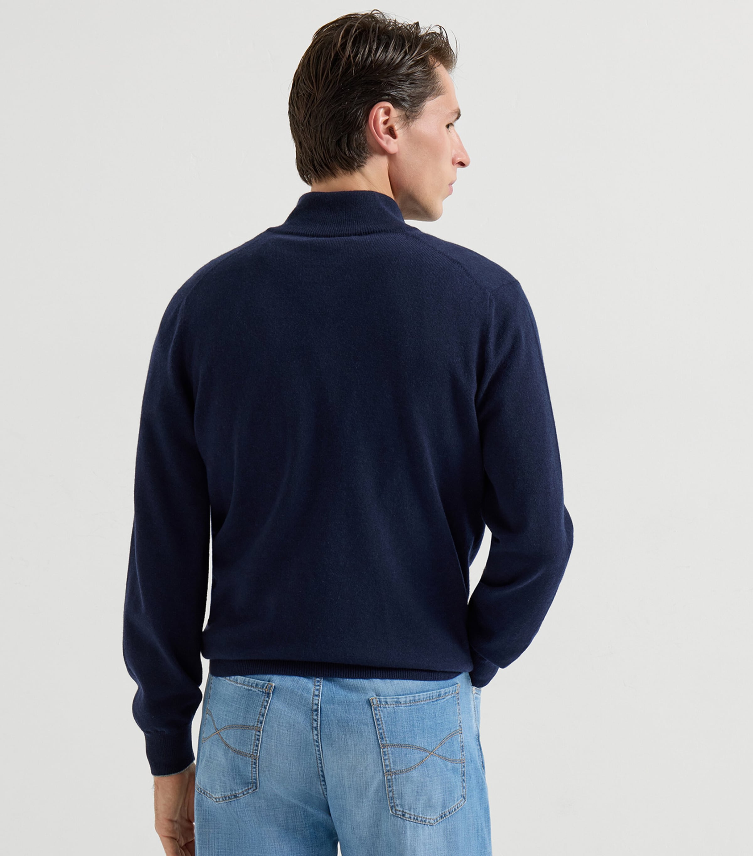 Brunello Cucinelli Mens Cashmere Quarter-Zip Sweater Image 5