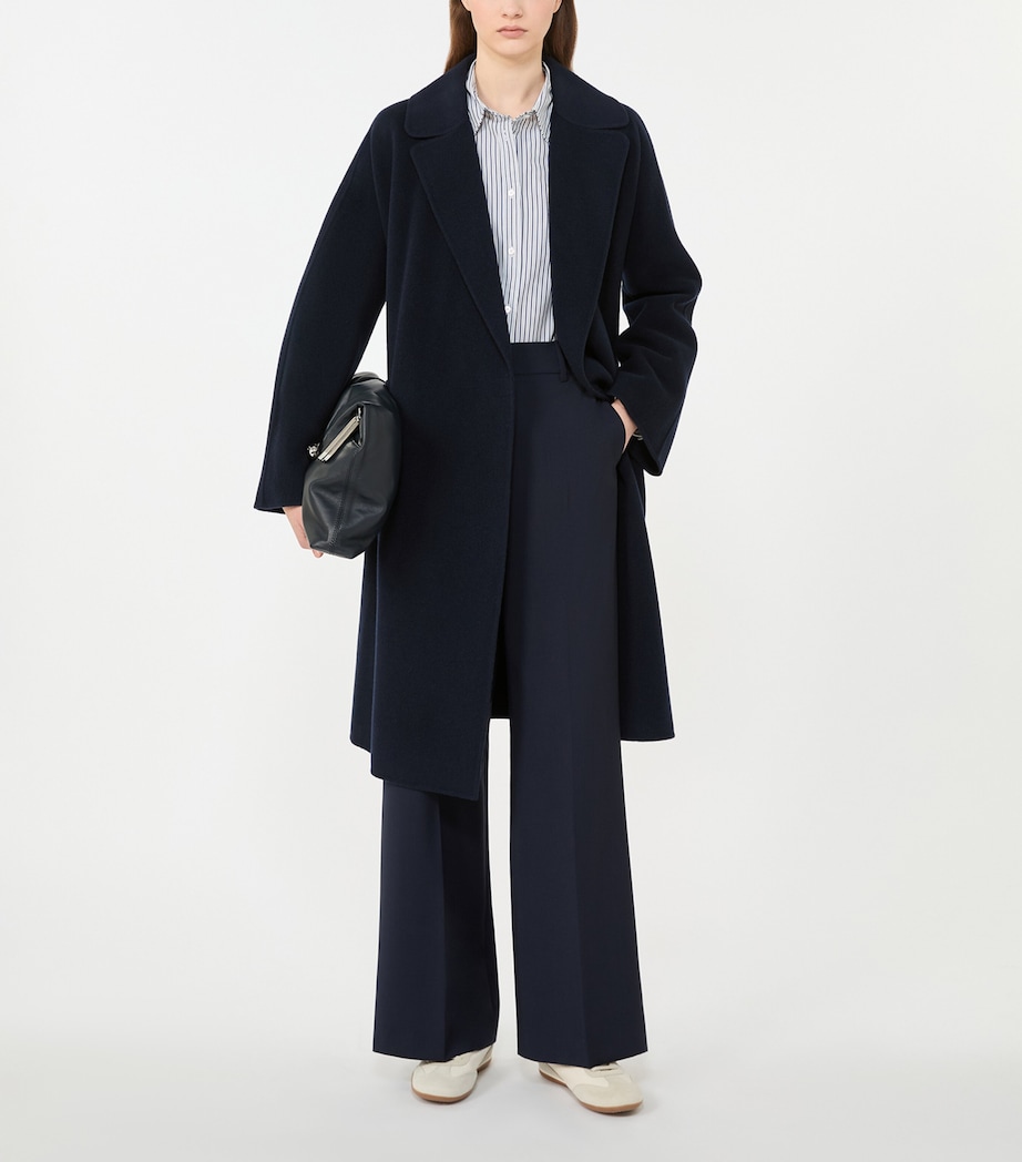 Wool-Blend Belted Coat NAVY Image 4