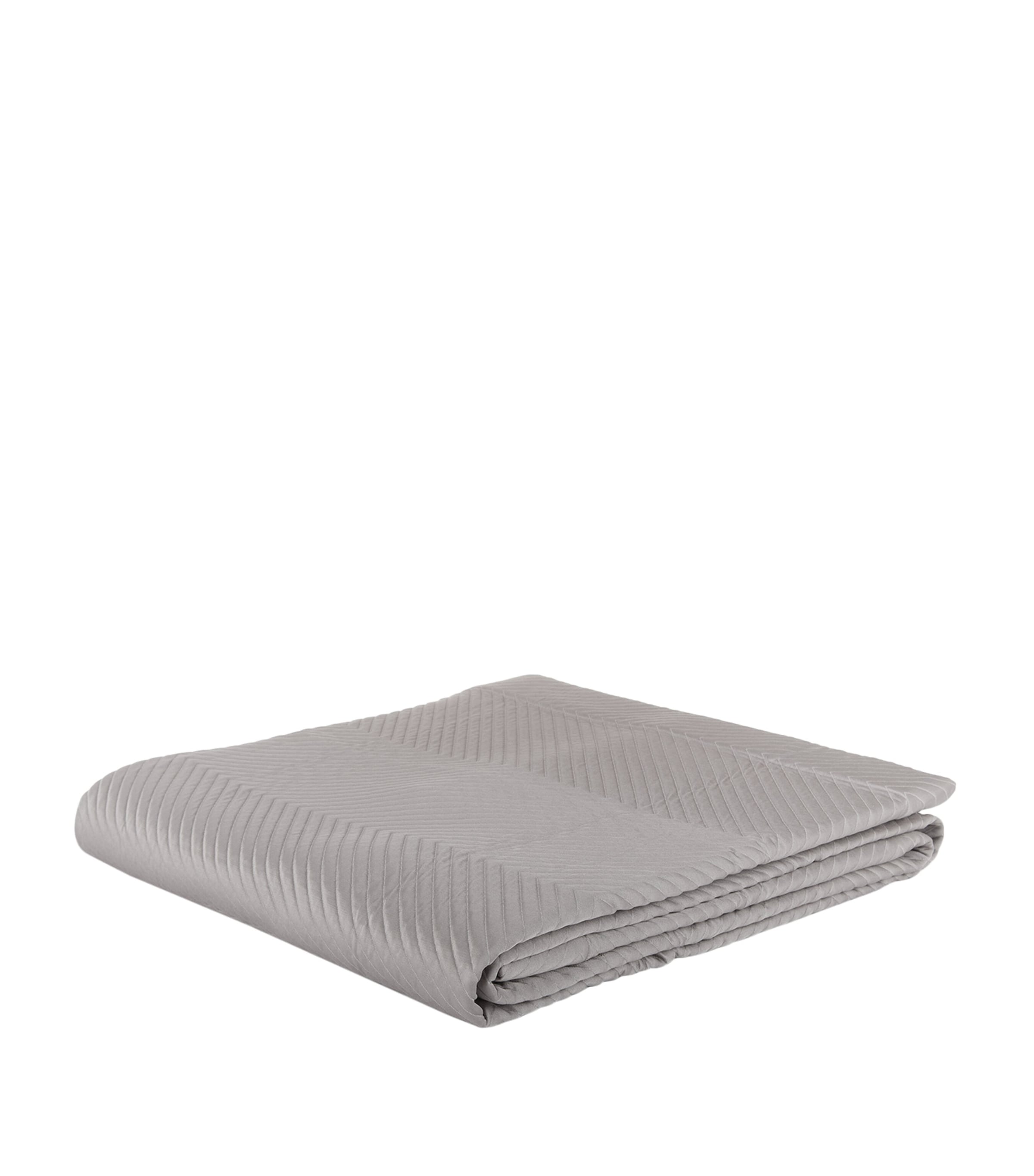 Frette Herringbone Bedspread In Grey