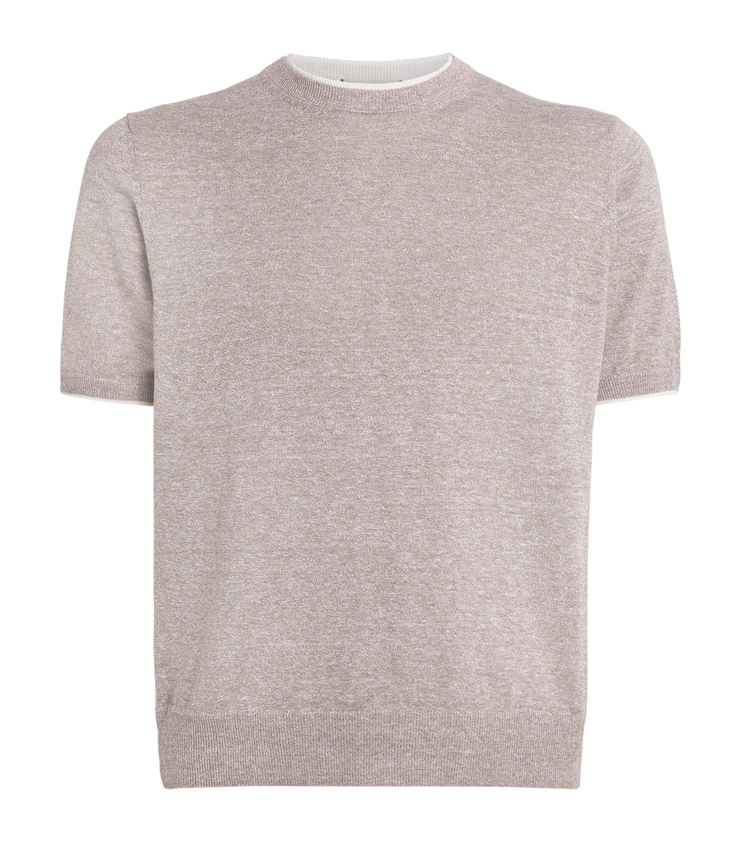 Fioroni Cashmere Mens Linen-Cotton T-Shirt Tortora Image 1