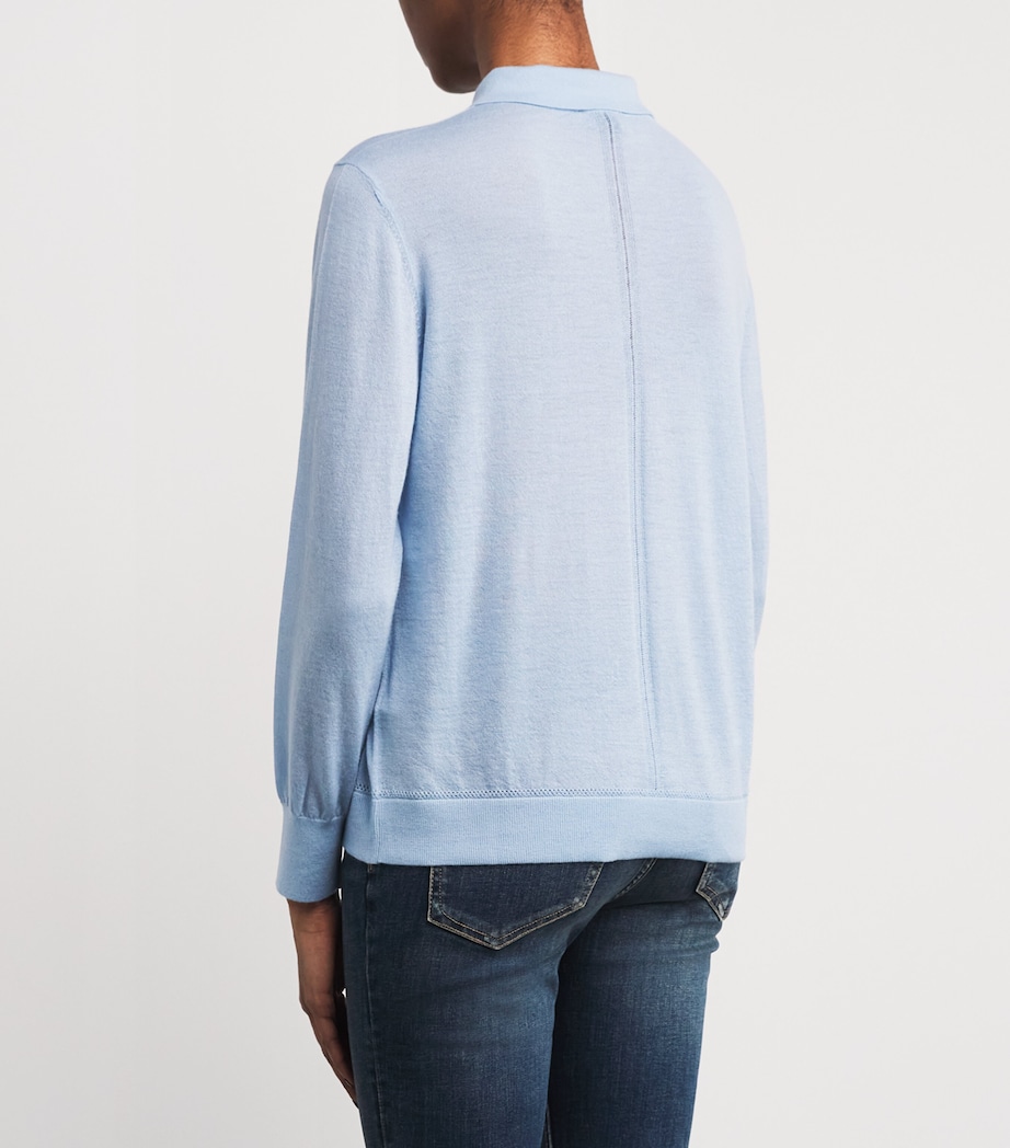 Cashmere Adeline Polo Sweater LBLUE Image 4